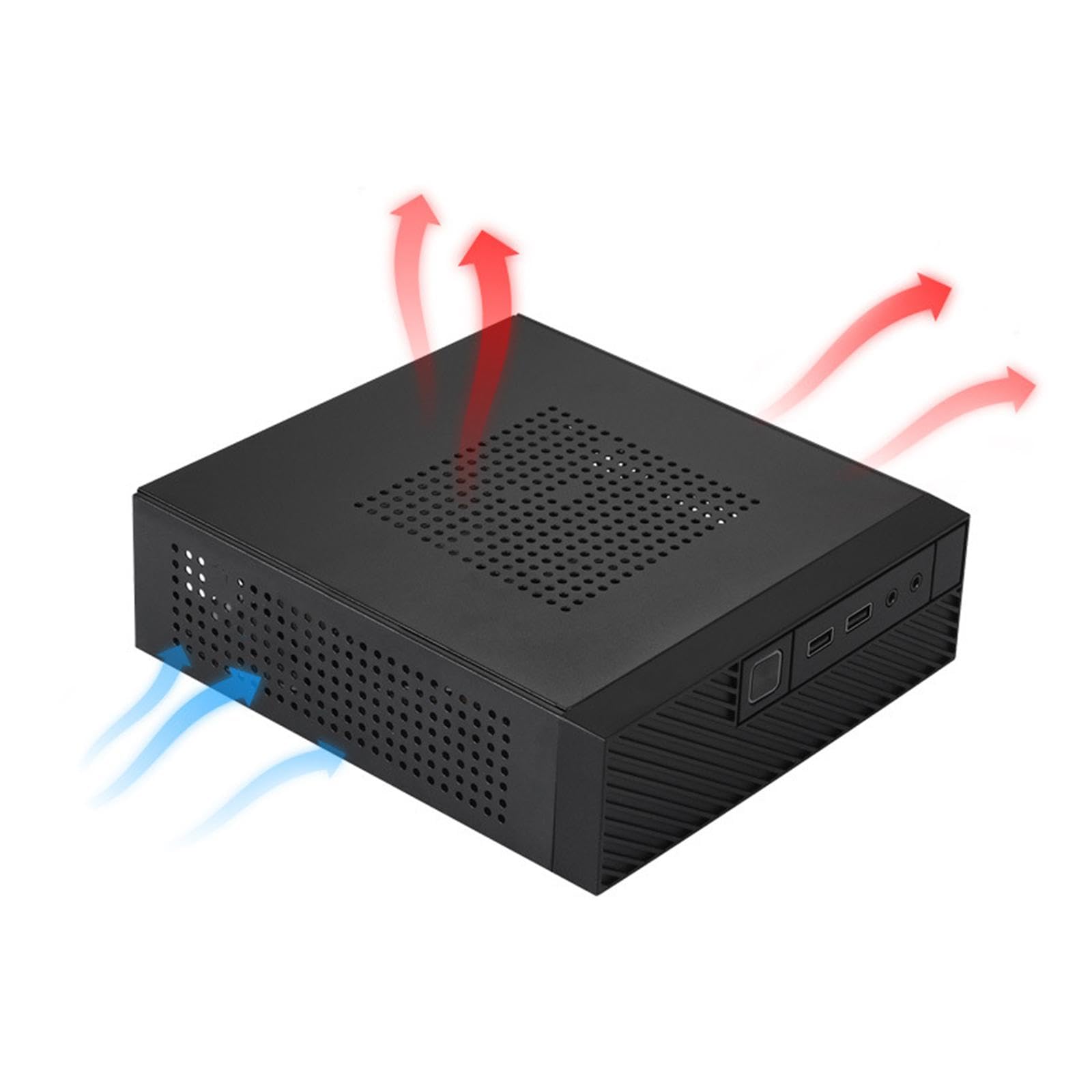 Ronyme ITX Computer Case - Compact Mini PC Chassis for Workplace | USB 2.0 | Supports Mini-ITX Motherboard | Space-Saving Desktop Case for Office, Home & Gaming Setup