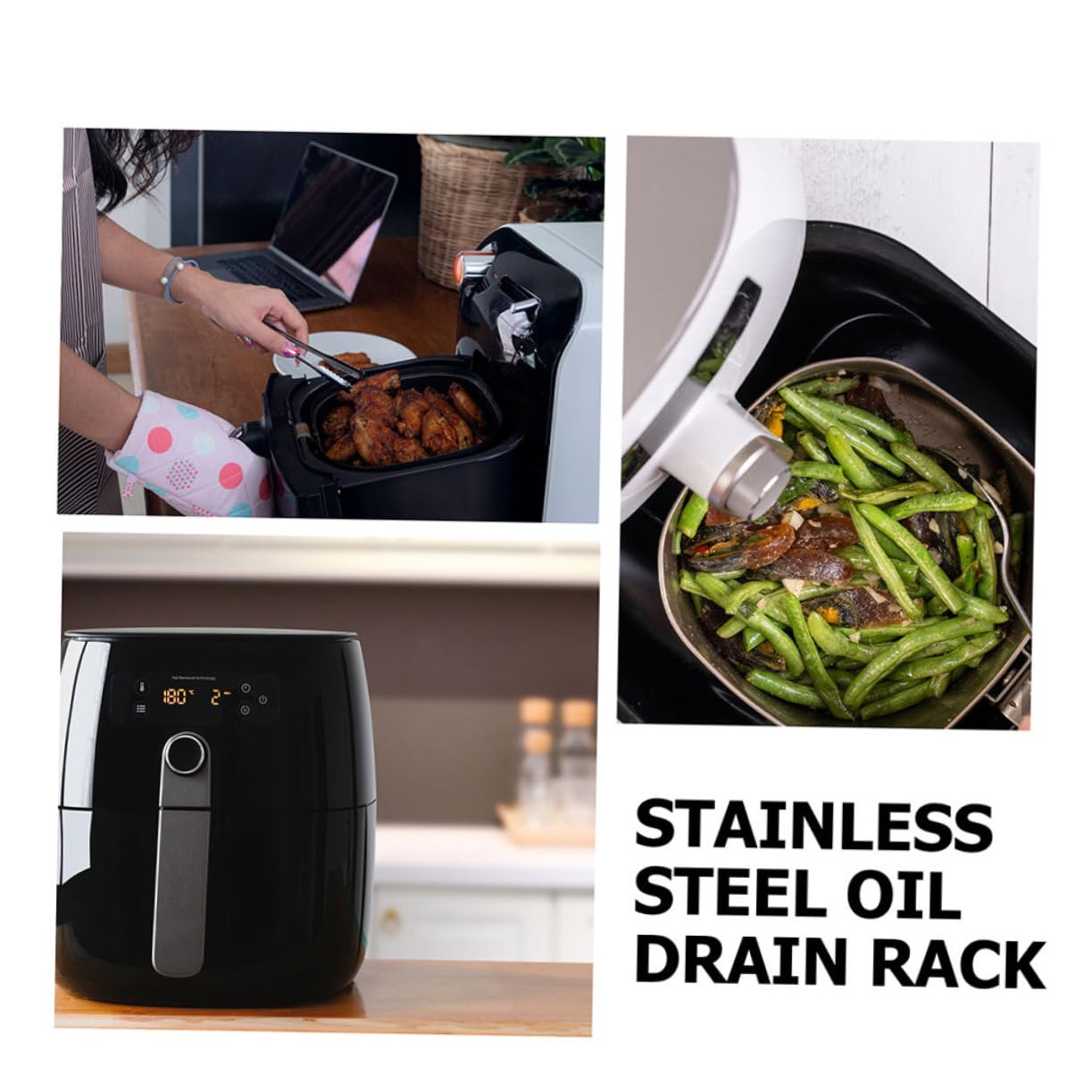 FELTECHELECTR Electric Fryer Bread Rack Toast Grill Accessory - Compatible with Air Fryers & Toaster Ovens | Perfect for Baking, Grilling & Toasting Bread, Bagels & Pastries | Kitchen Accessories for Home Cooking & Meal Prep