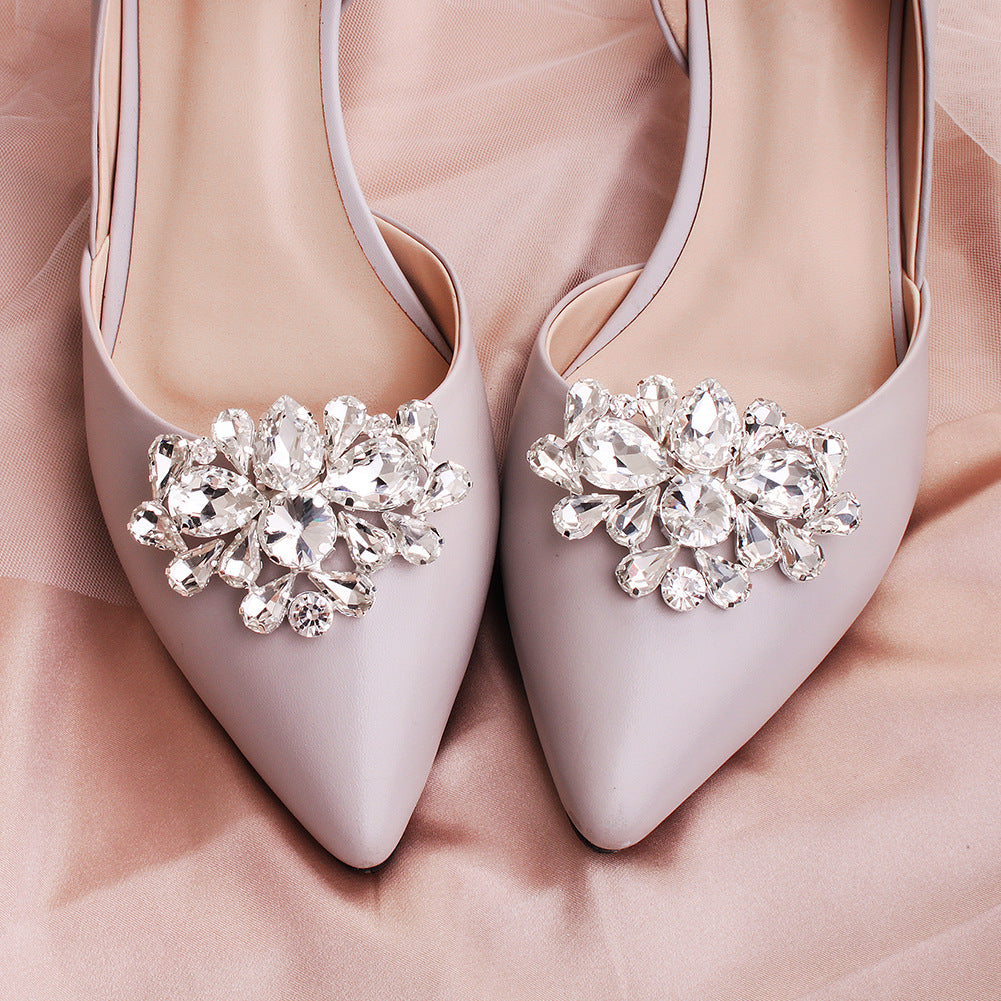 1 Pair DIY Crystal Rhinestone Wedding Shoe Buckles - Elegant Bridal Shoe Accessories for Wedding, Prom, Party & Special Occasions