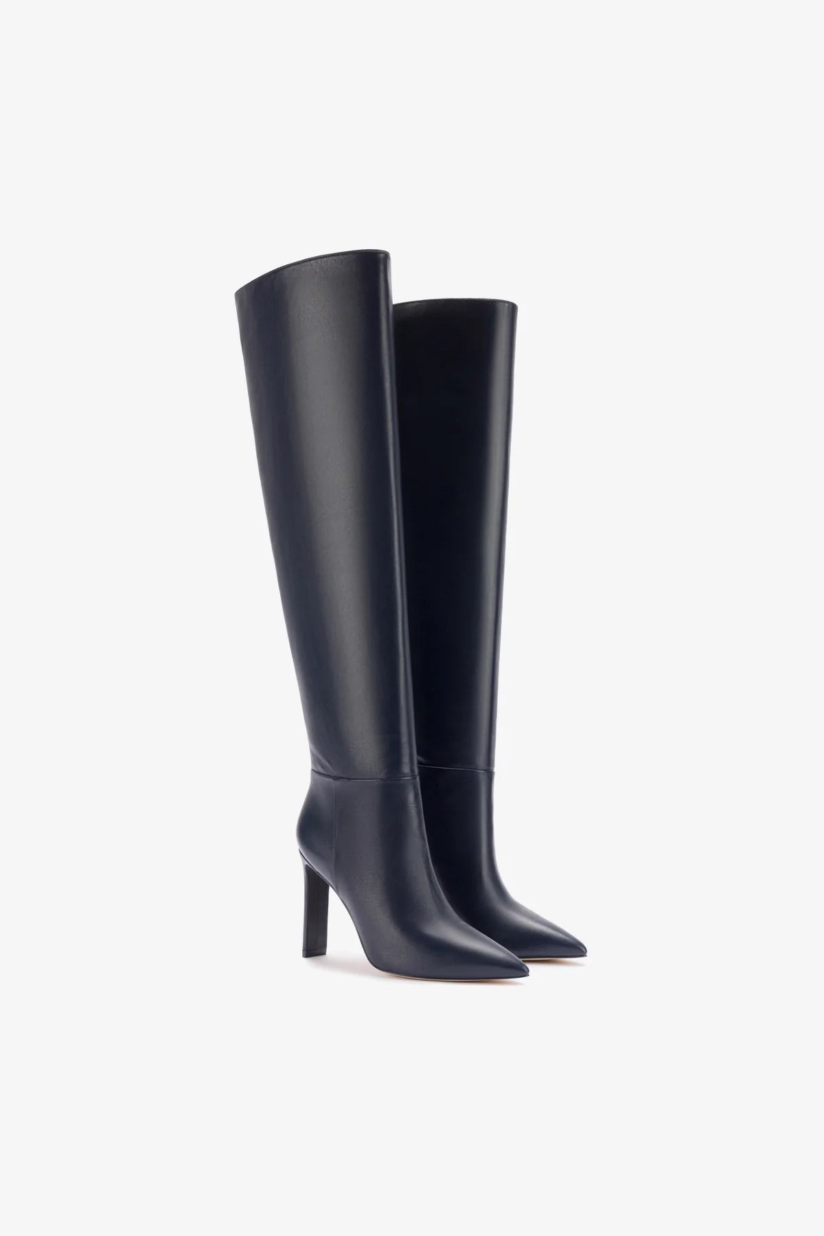 Larroudé x Jennifer Fisher Women's Ankle Boots in Inky Blue Leather – Stylish & Comfortable for Fall & Winter Outfits