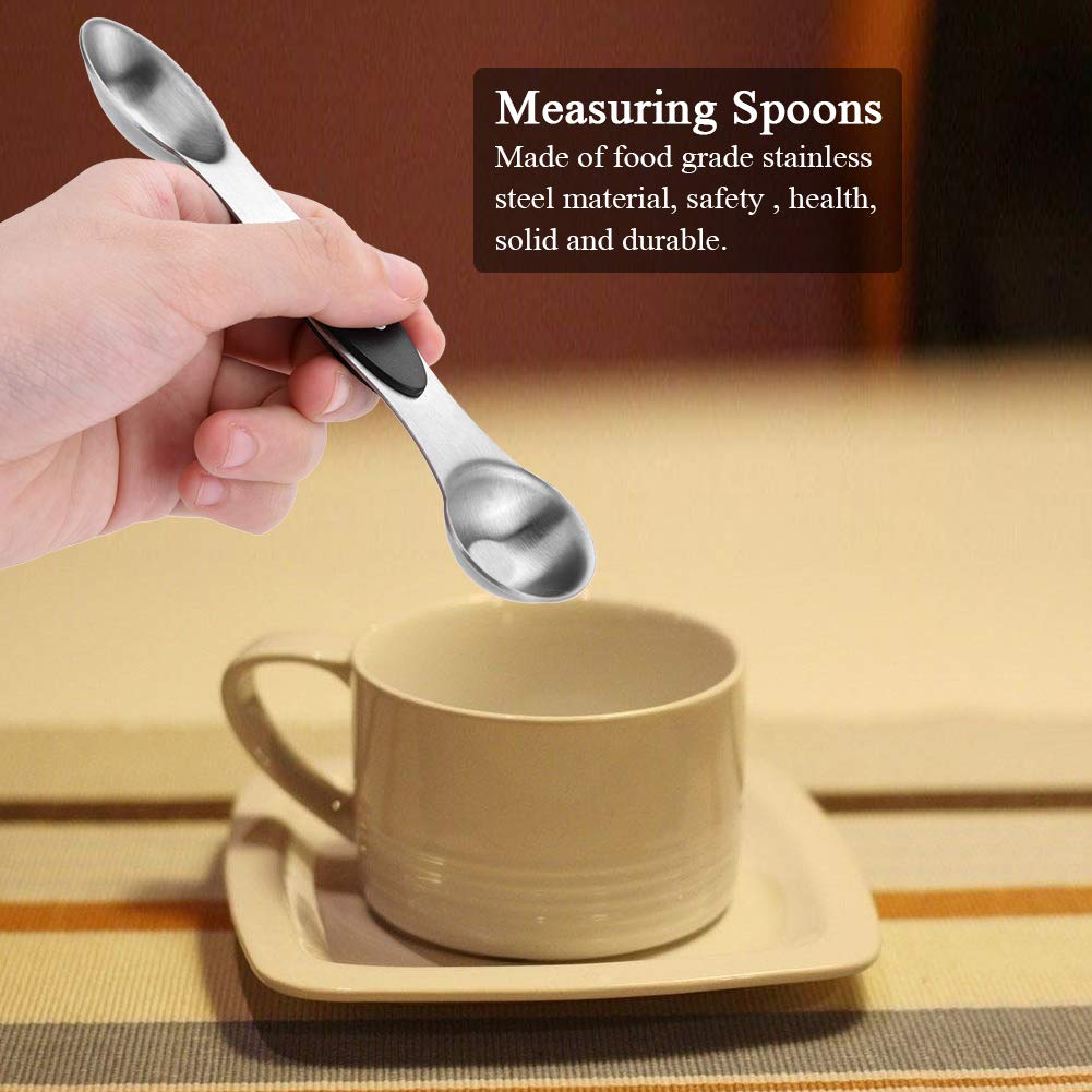 5PCS Stainless Steel Measuring Spoons Set - Magnetic Double-Head Design for Precise Cooking & Baking - Perfect for Measuring Spices, Seasonings, Coffee, and Tea - Dishwasher Safe Kitchen Essentials