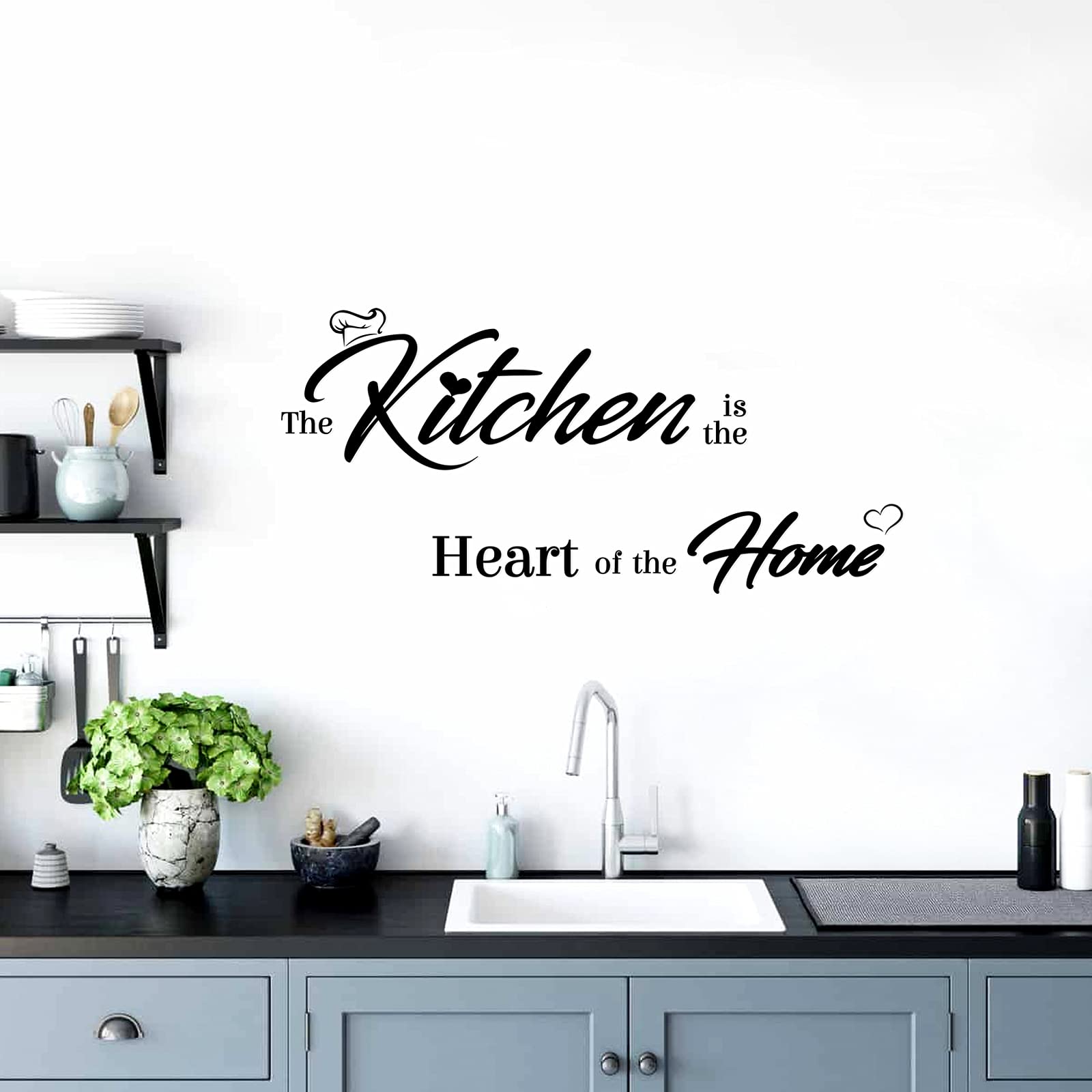 2-Pack Heart Coffee Cup Wall Stickers - DIY Kitchen Decor with Inspirational Phrases - Perfect for Home, Cafe, and Office Decoration