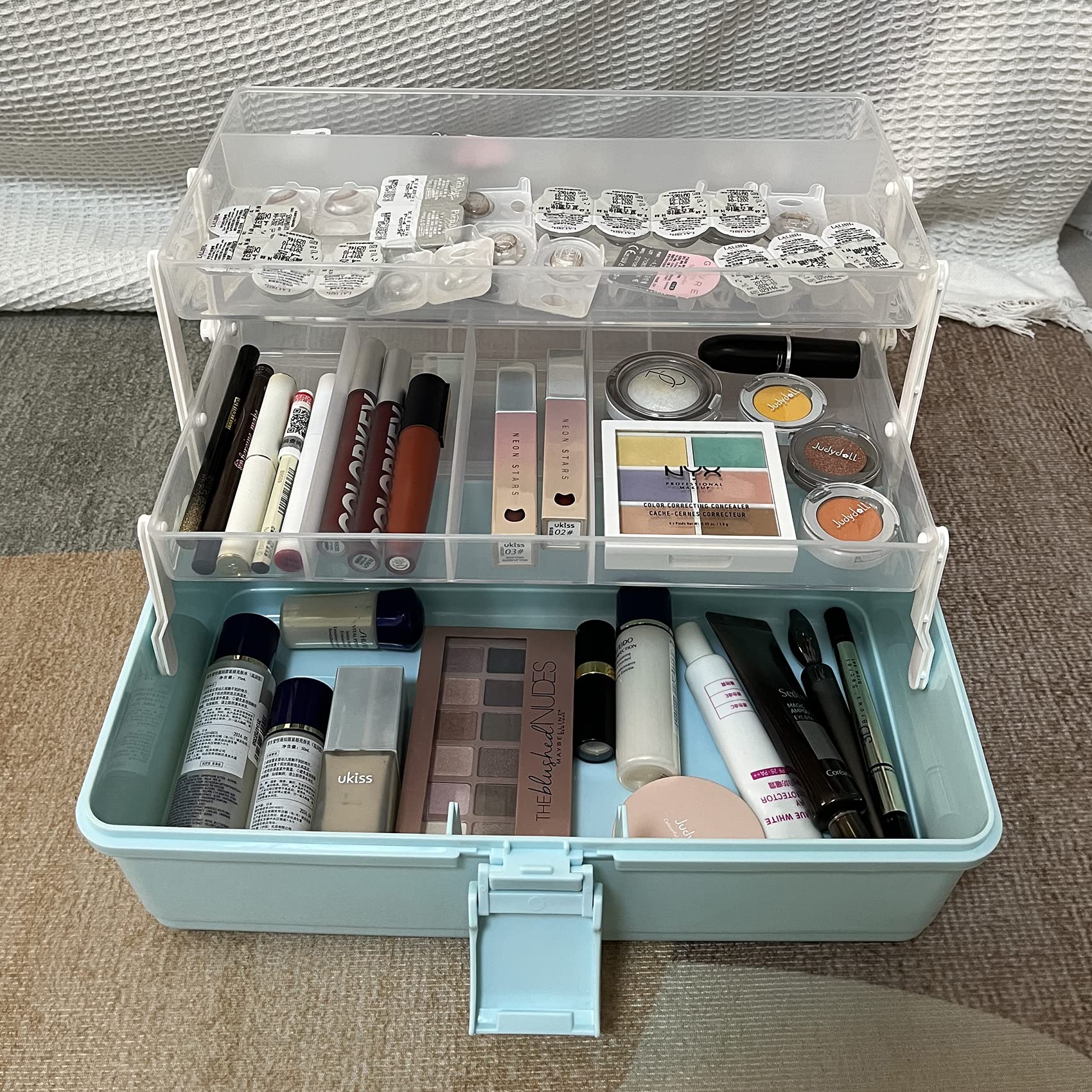 13 Inch Multifunction Craft Organizer with Lids - Plastic Storage Box for Sewing, Craft, First Aid, Medicine, Tool Organization - Perfect for Home, Office, and Travel Use