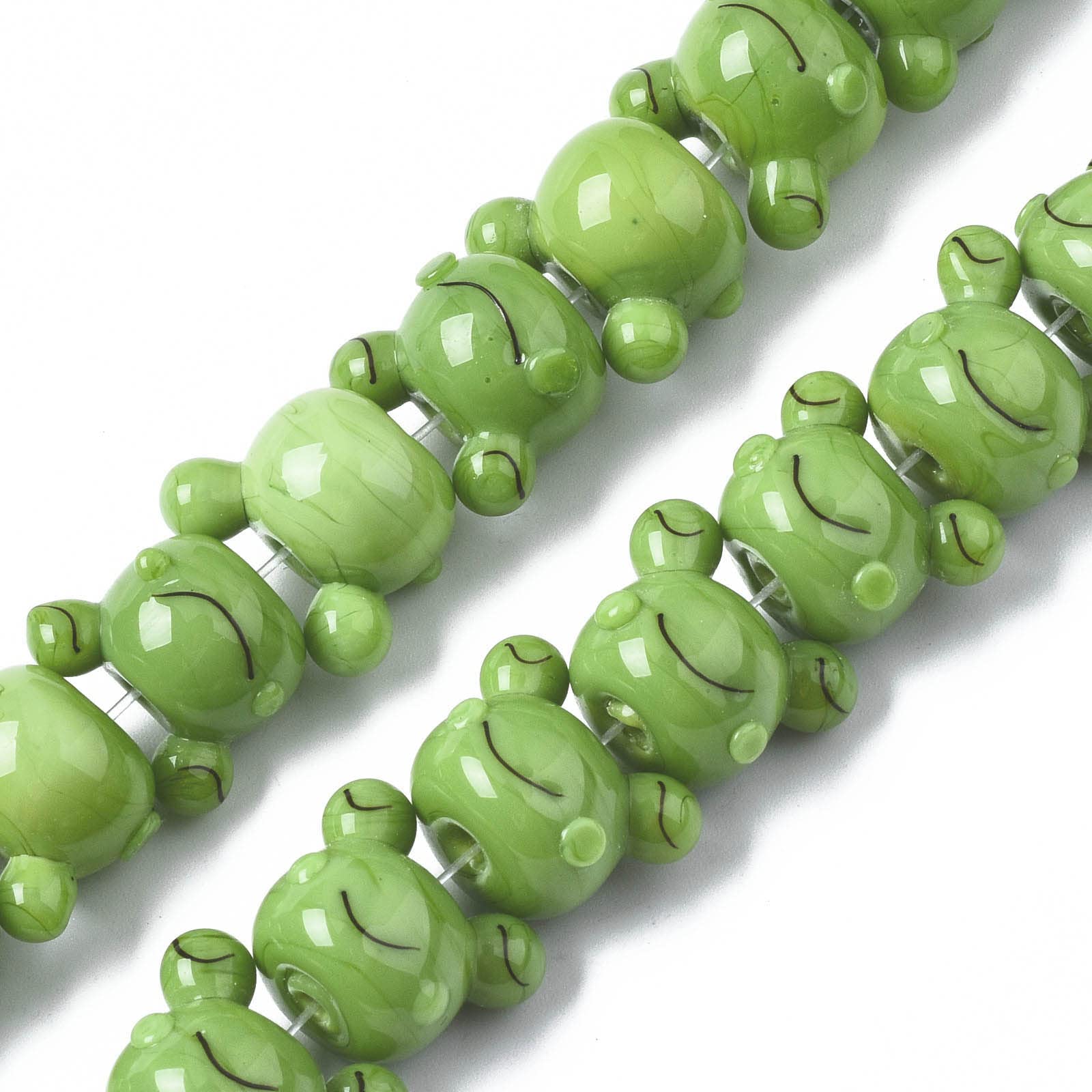 FASHEWELRY 35Pcs Frog Lampwork Glass Beads - Cartoon Animal Spacer Beads for DIY Bracelet & Necklace Jewelry Making - Perfect for Kids Crafts, Party Favors, and Handmade Gift Accessories