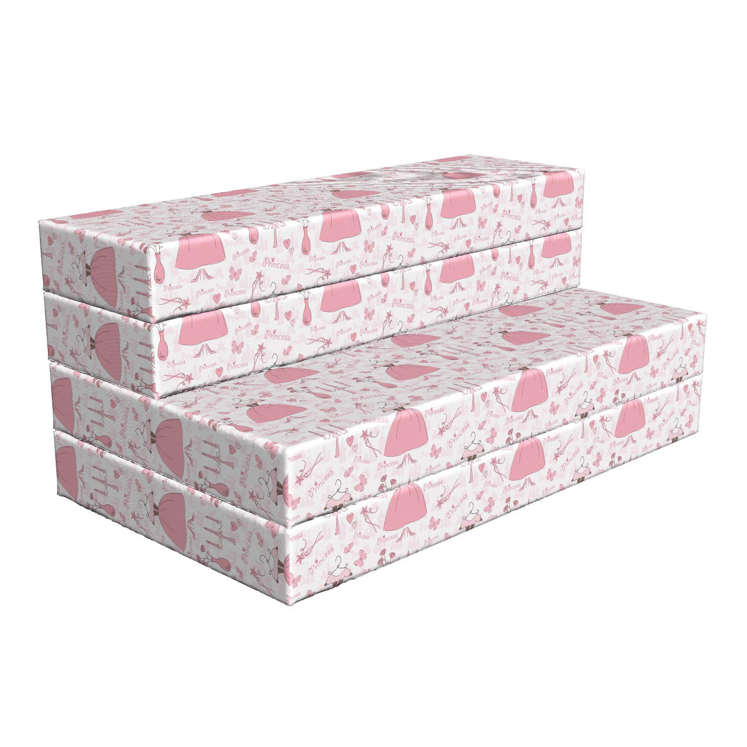 Ambesonne Pink Foldable Mattress - Cartoon Mystic Candles Design, 78.7