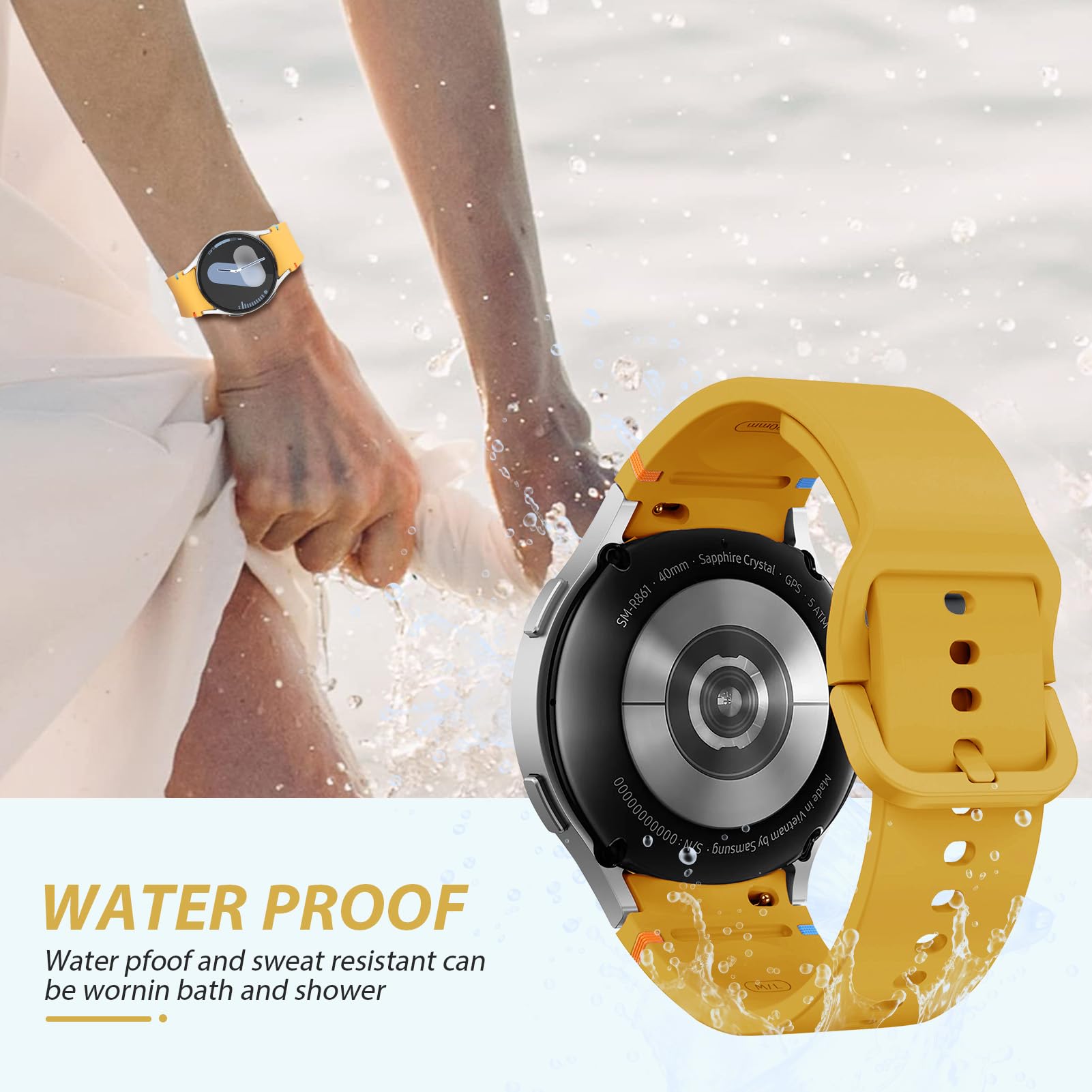 Samsung Galaxy Watch 7/6/5/4 Strap - No Gap Silicone Band for Sports & Fitness
