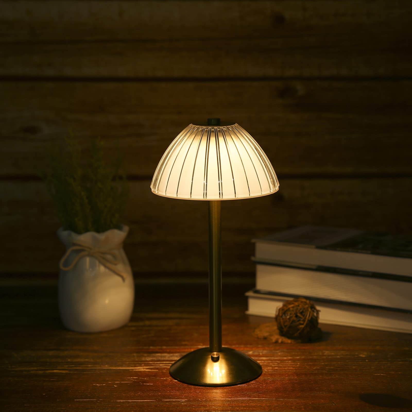 USB Rechargeable LED Desk Lamp - Cordless Touch Control Dimmable Table Lamp with 3 Light Colors, Bedside Reading Lamp for Home Office, Bars, Restaurants & Coffee Shops - Perfect for Nightstands, Study Desks and Commercial Spaces
