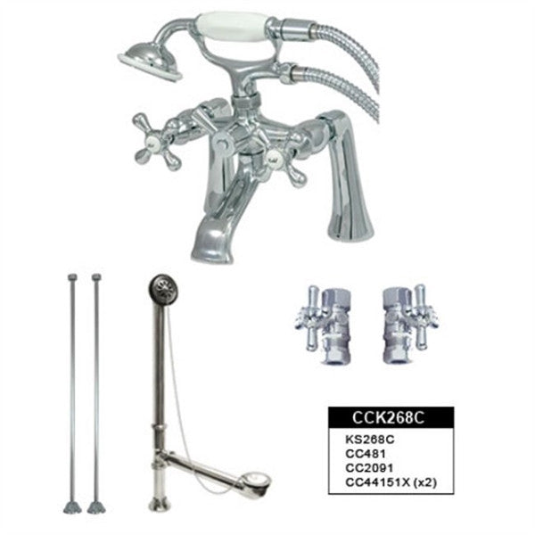 Deck Mount Clawfoot Tub Faucet with Hand Shower - Vintage Style Bathroom Fixture for Freestanding Bathtubs | Perfect for Spa-Like Bathroom Renovations & Luxury Home Decor