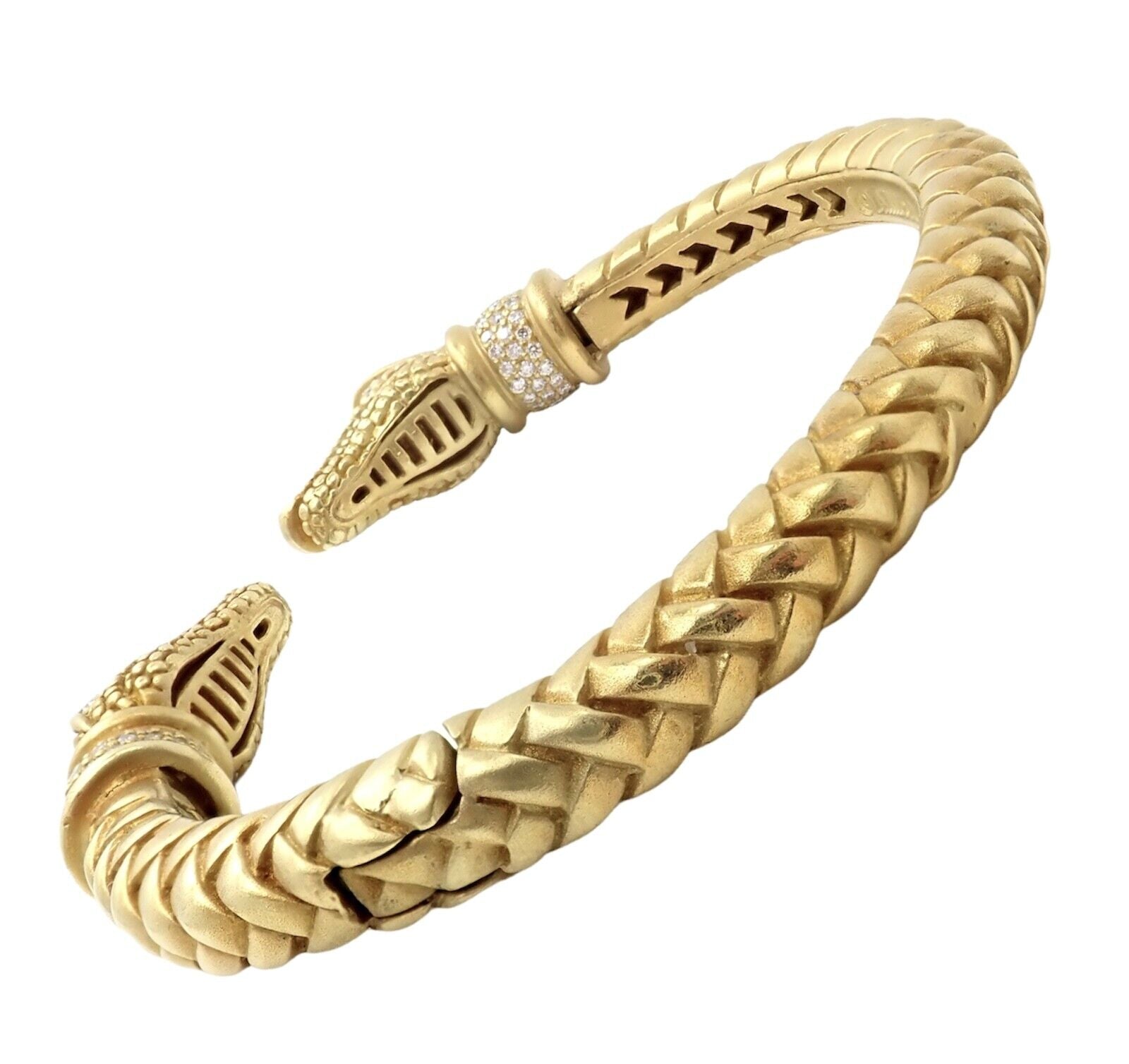 Authentic Kieselstein Cord 18k Yellow Gold Diamond Alligator Head Bracelet - Luxury Jewelry for Women, Perfect Gift for Anniversary & Special Occasions