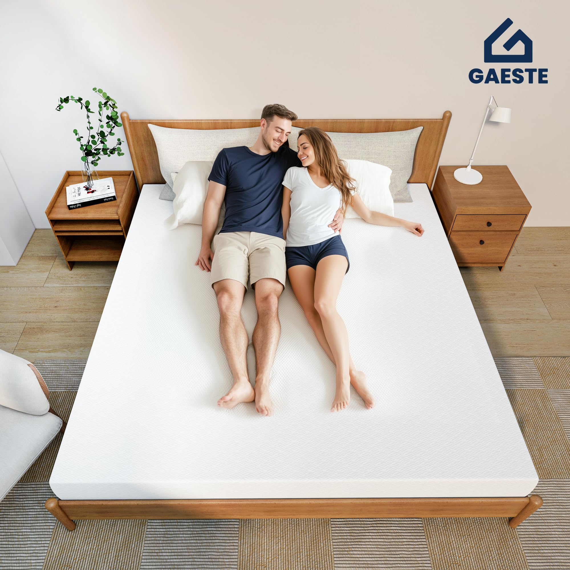 10 Inch Queen Green Tea Cooling Gel Memory Foam Mattress - Medium Firm, Pressure Relief, CertiPUR-US Certified - Mattress in a Box for Kids & Adults - Fiberglass Free - Perfect for Hot Sleepers & Back Pain Relief (Queen, 10 Inch)