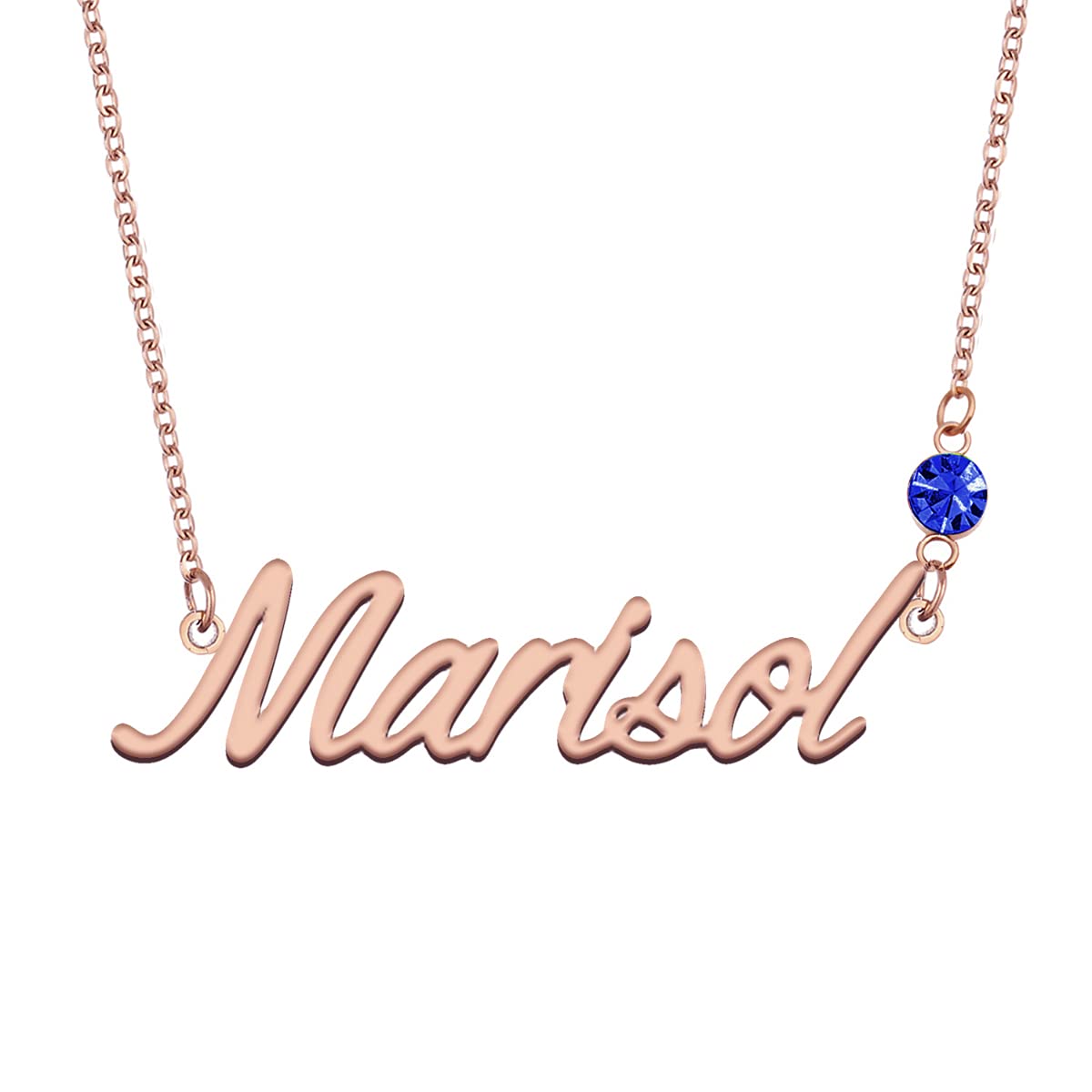 Personalized Birthstone Name Necklace - Rose Gold Custom Engraved Jewelry for Mom - Perfect Mother's Day Gift, Birthday Present & Anniversary Keepsake