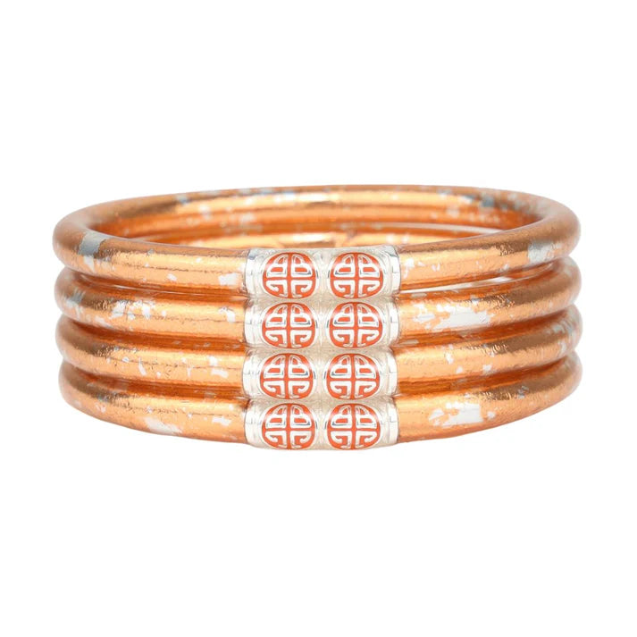 BuDhaGirl KOI Peche All Weather Bangles - Set of 4 Waterproof Adjustable Bracelets for Yoga, Travel & Everyday Wear