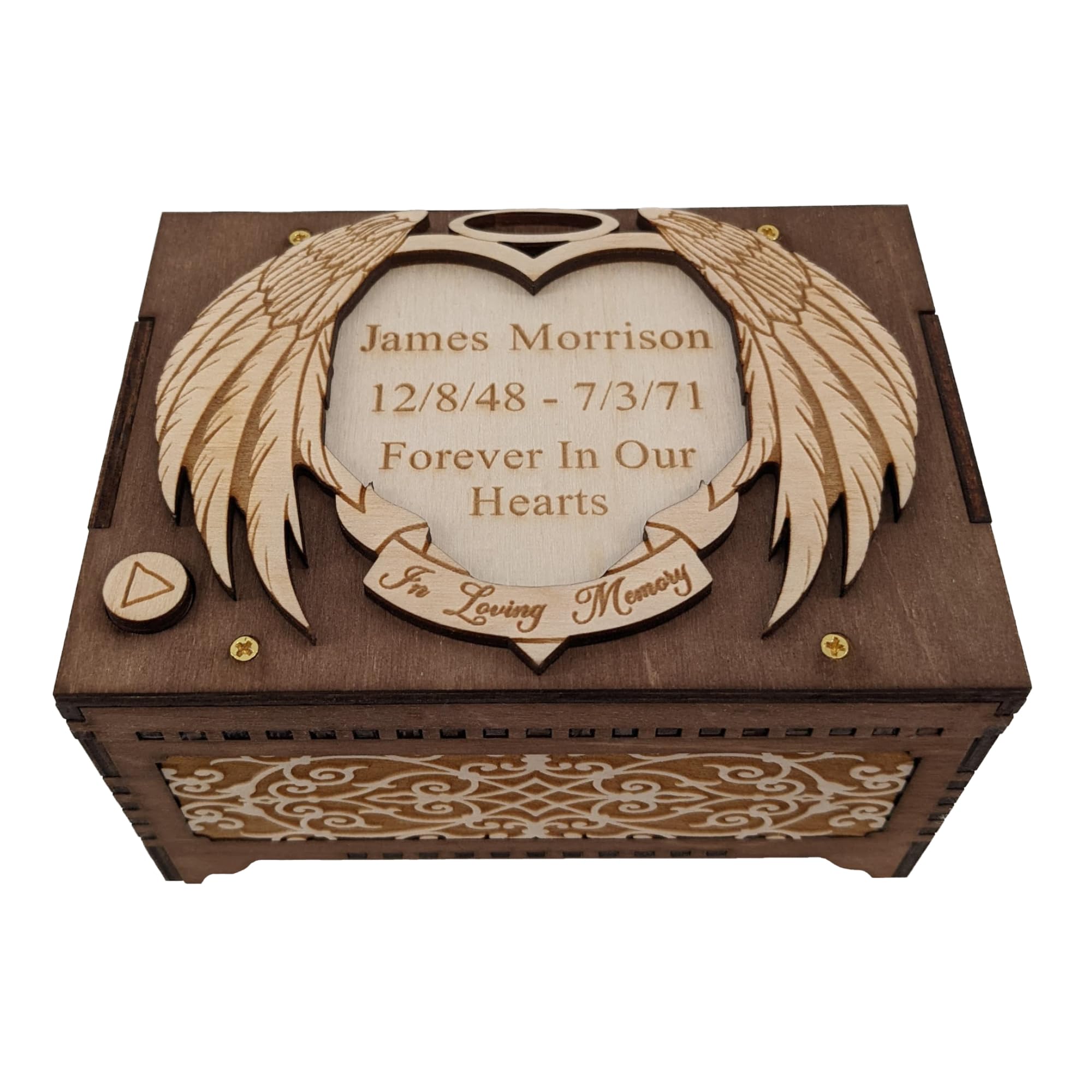 Personalized Angel Wings Music Box - Custom Engraved Photo & Recordable Sound - Memorial Keepsake Gift for Loved Ones - Perfect for Anniversaries, Funerals & Special Occasions