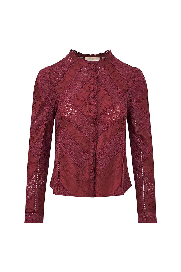 Isaline Women's Button Down Lace Blouse - Elegant Floral Lace Top for Casual Wear, Office Outfits & Date Nights