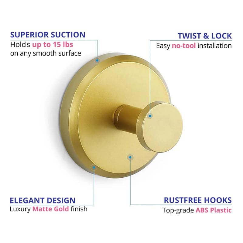 2024 New Suction Cup Hooks - Heavy Duty No Drill Bathroom & Shower Hooks, 4-Pack Silver Window Suction Hooks for Hanging Towels, Plants & Decor - Perfect for Home, Kitchen & RV Organization
