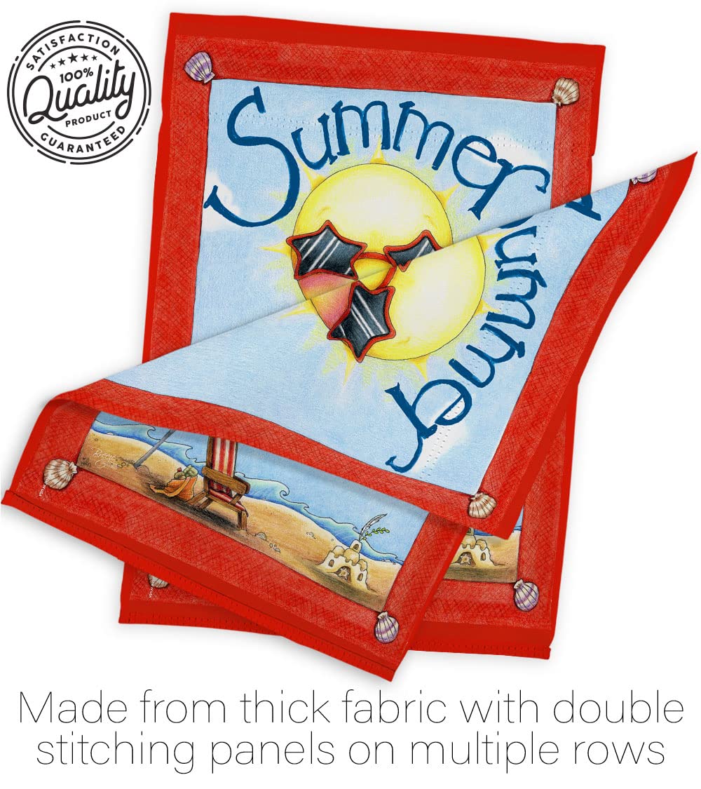 Summer Fun Vertical House Flag Set 28x40in w/Flagpole - Outdoor Decor