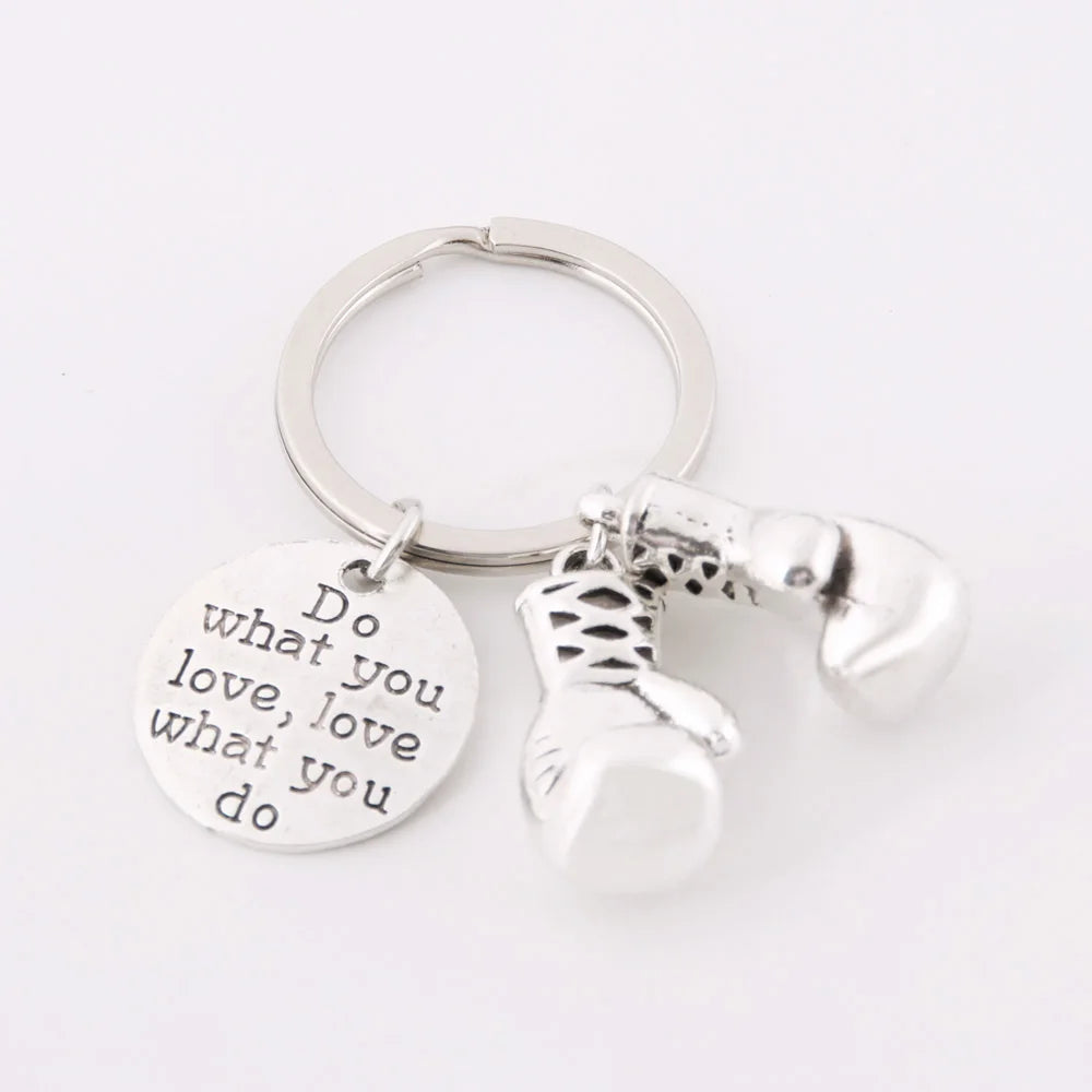 Premium Metal Boxing Gloves Keychain - Motivational 'Do What You Love' Sports Gift for Boxers & Athletes | Perfect for Gym Bags, Keychains & Sports Enthusiasts