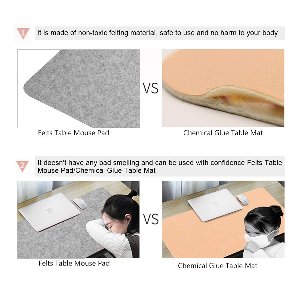 Large Extended Computer Desk Mat with Wrist Support - Non-Slip Keyboard & Mouse Pad for Comfortable Typing & Gaming | Perfect for Home Office, Workstation & Laptop Use (Grey)