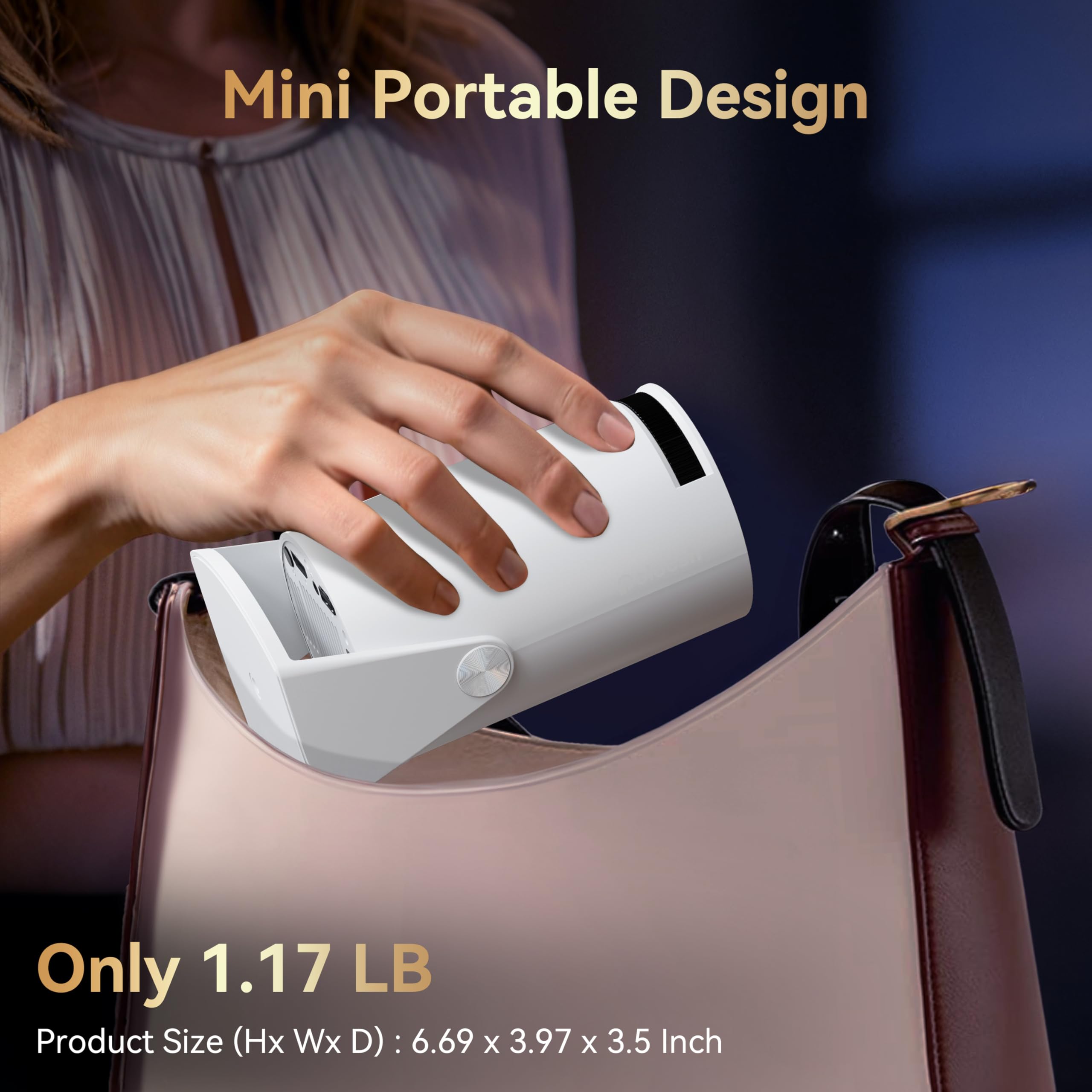 Portable Mini Projector with WiFi & Bluetooth - 210° Rotatable, Android TV 11.0, 1080P HD, Short Throw, Auto Keystone - Home Theater Projector for Movies, Gaming & Presentations - Compatible with Phone, PC, Laptop - Perfect for Indoor & Outdoor Use