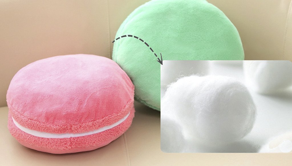 ChezMax Macaron Plush Throw Pillow - Round Microbead Bolster Cushion for Sofa, Bed, Office & Car (14.5