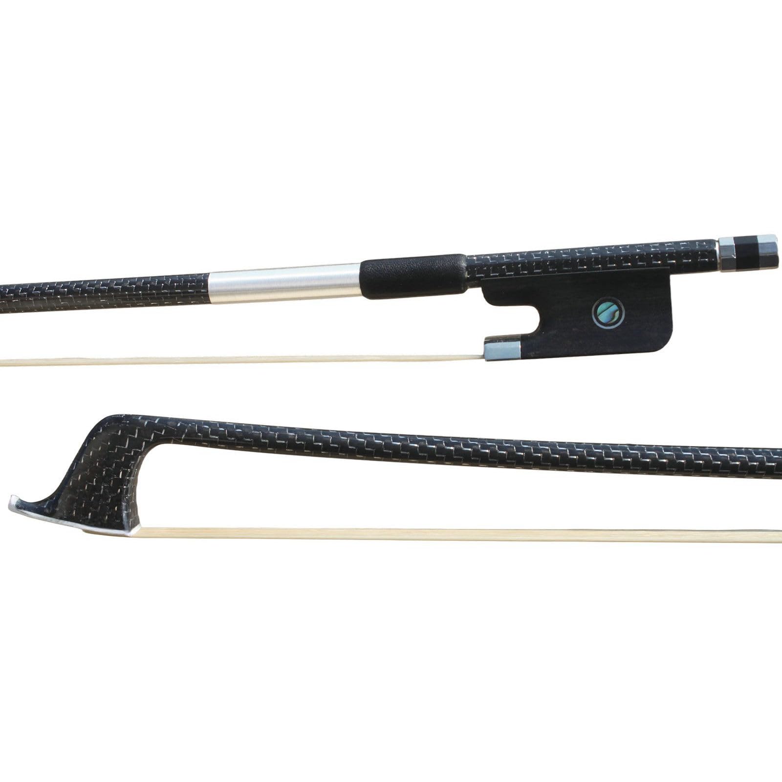 Premium 4/4 Full Size Carbon Fiber Cello Bow with Ebony Frog & Natural Horsehair - Professional & Student Use for Concerts, Practice & Performances