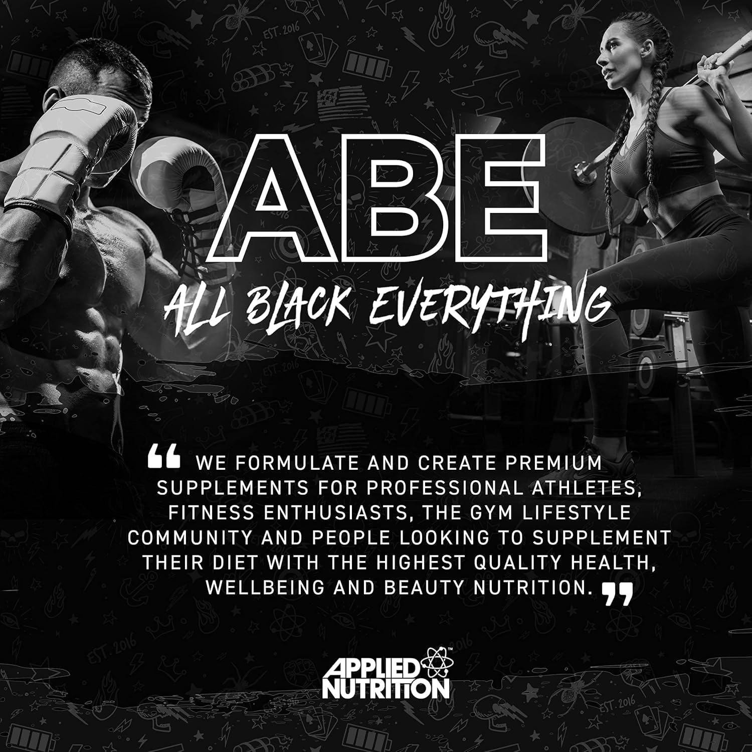 Applied Nutrition ABE (All Black Everything) Energy Shots 12x60ml - Boost Performance & Focus for Workouts & Daily Activities