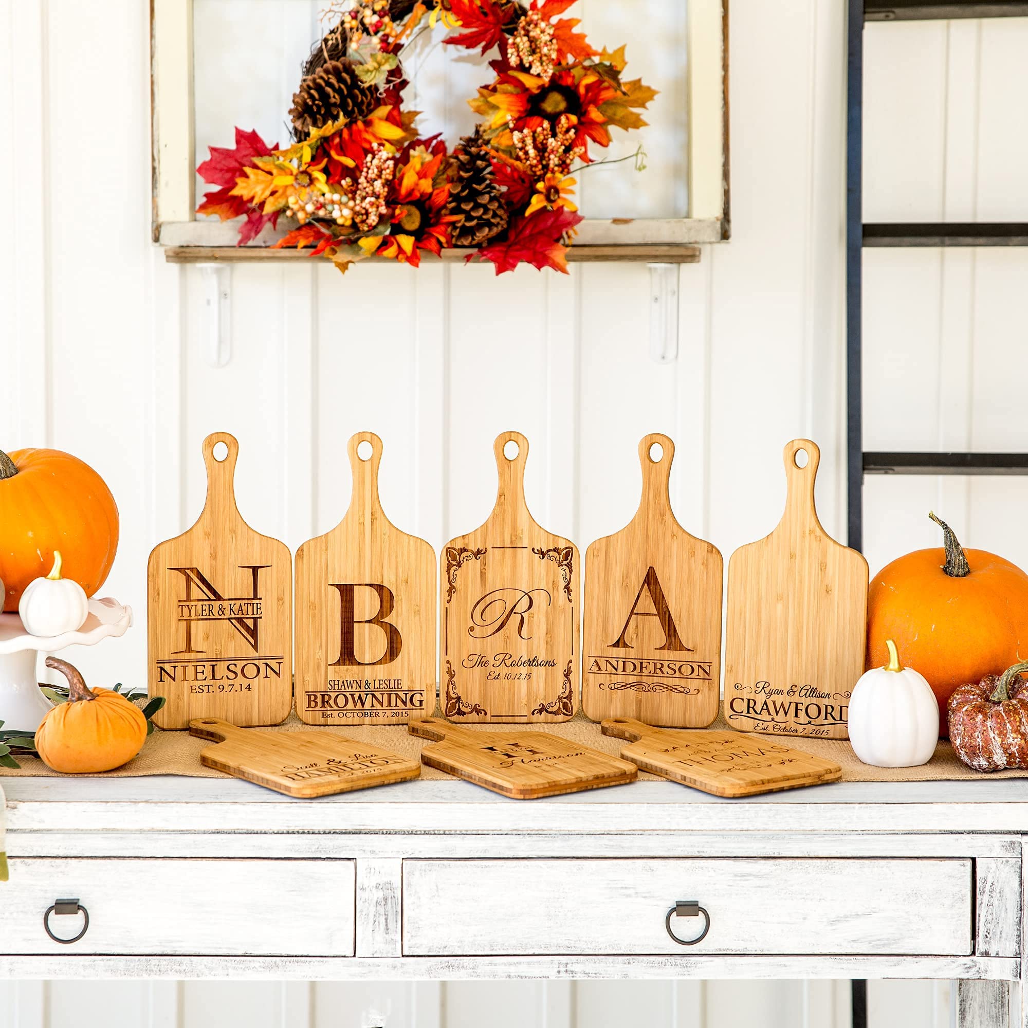 Personalized Mini Bamboo Cutting Board - Custom Engraved Wood Wedding Gift for Couples (5