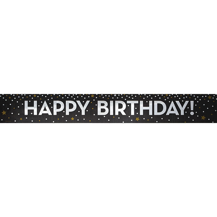 12 Pack Bulk Gold and Silver Happy Birthday Foil Banners - Perfect for Birthday Parties, Baby Showers & Anniversary Celebrations