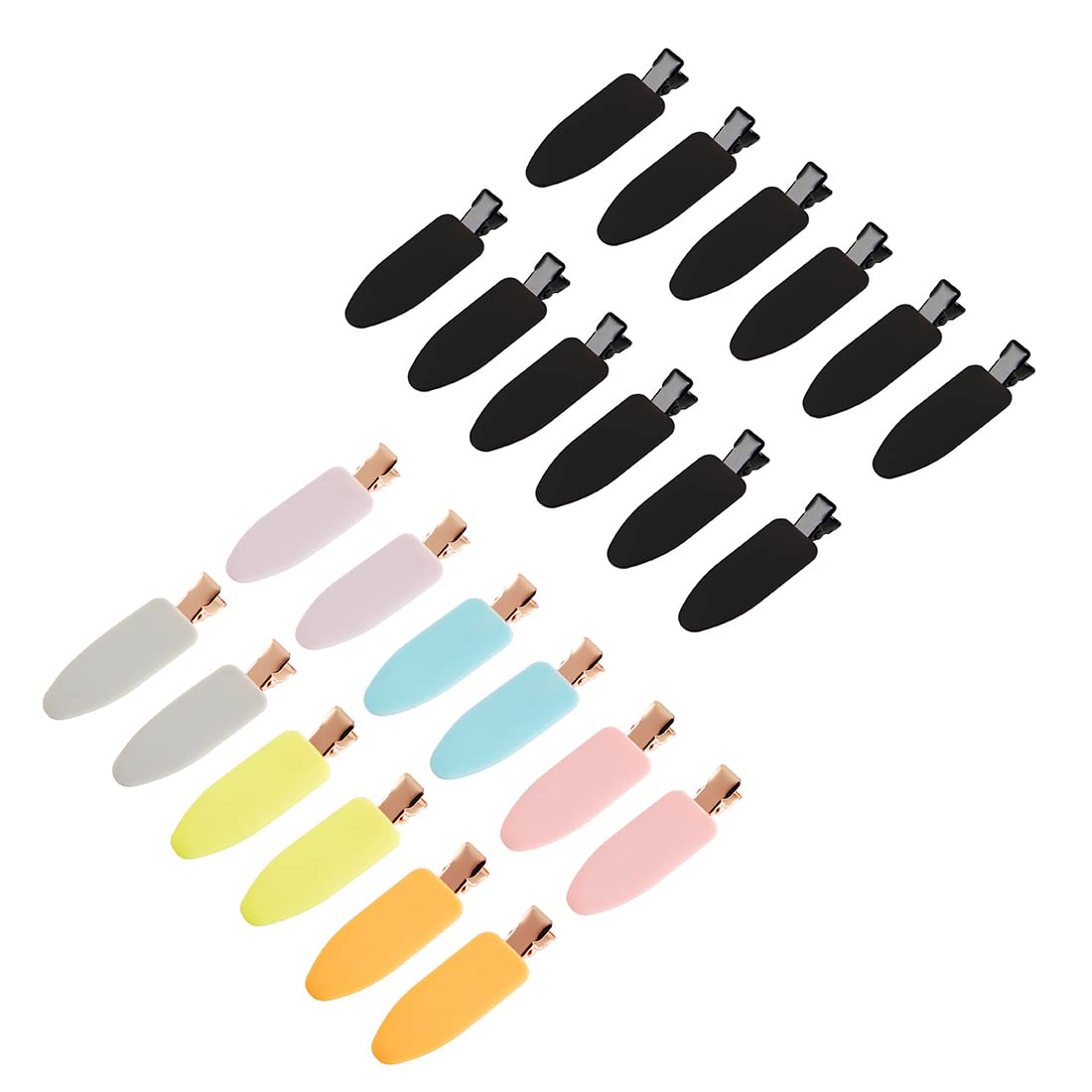 MiniHope Flat Hair Clips for Women - 24pcs Small Hairpins for Bangs, Makeup & Styling (Light Colors & Black) - Perfect for Everyday Use, Salon Styling & Travel Accessories