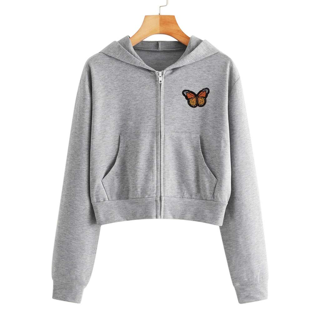 Pink Zip Up Cropped Hoodie Jacket for Women - COOKI Basic Long Sleeve Pullover Sweatshirt | Casual Streetwear, Gym Wear & Teen Girls Fashion Top