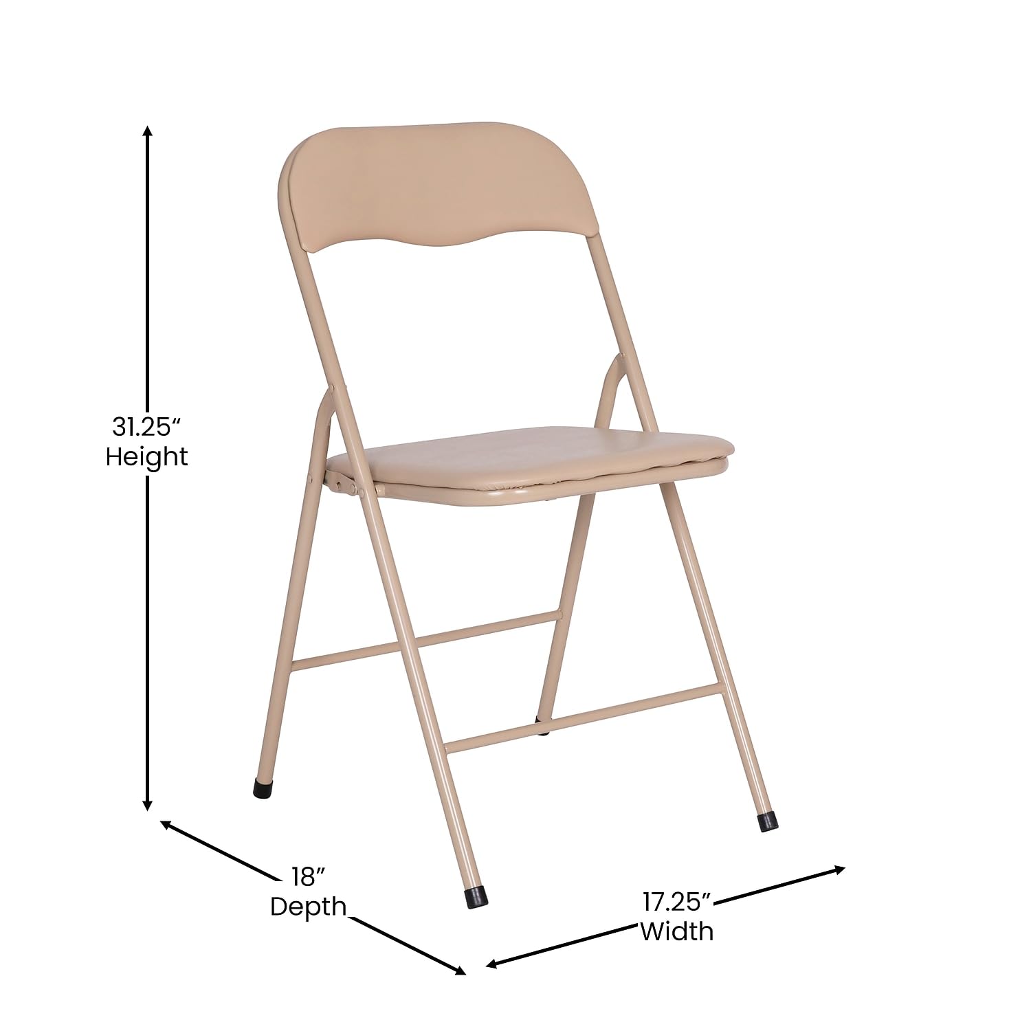 Flash Furniture Madison 5-Piece Folding Card Table and Chairs Set - Portable Indoor Outdoor Game Table with Tan Vinyl Top - Perfect for Poker Nights, BBQs, Picnics & Family Gatherings