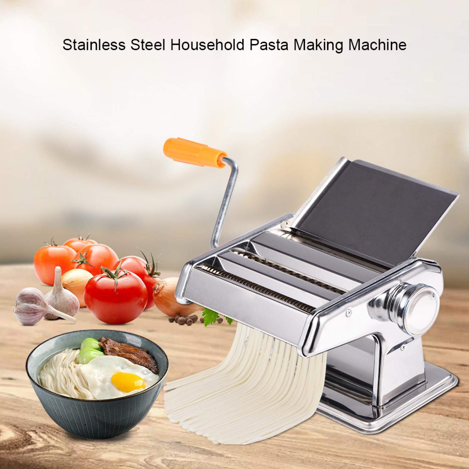 **Manual Pasta Maker Machine - Stainless Steel Pasta Cutter & Noodle Maker for Homemade Spaghetti, Fettuccine, Lasagna | Perfect for Home Kitchen & Restaurant Use**