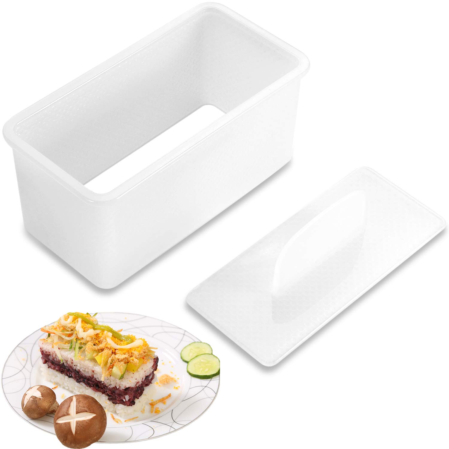BPA-Free Sushi Maker Kit - Non-Stick Musubi Press & Onigiri Mold for Hawaiian Spam Musubi - Safe Non-Toxic Luncheon Meat Press (White) | Perfect for Home Cooking, Meal Prep & Japanese Food Lovers