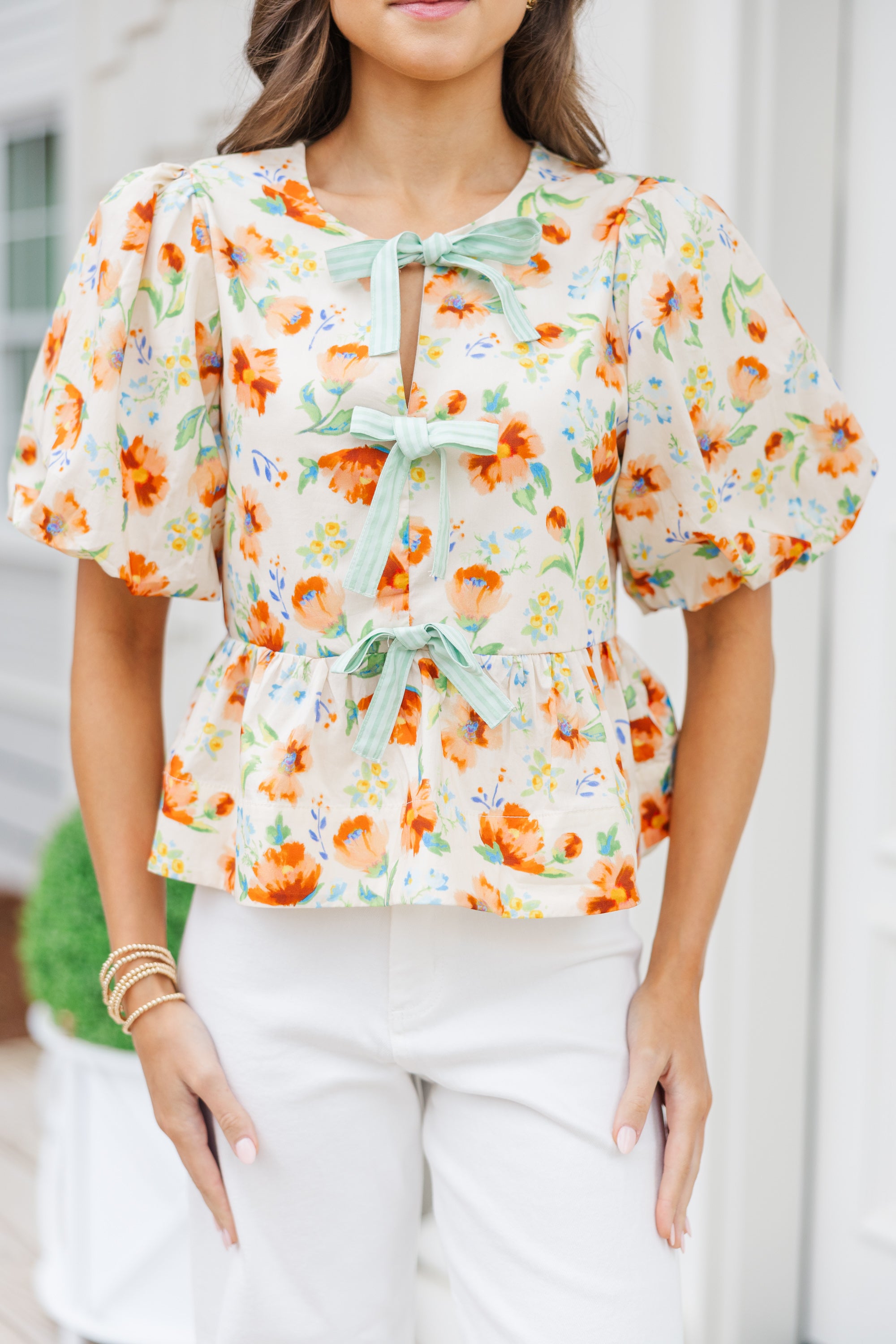 Yellow Floral Blouse for Women - Elegant Spring Summer Casual Tops - Perfect for Office, Date Night & Outdoor Activities