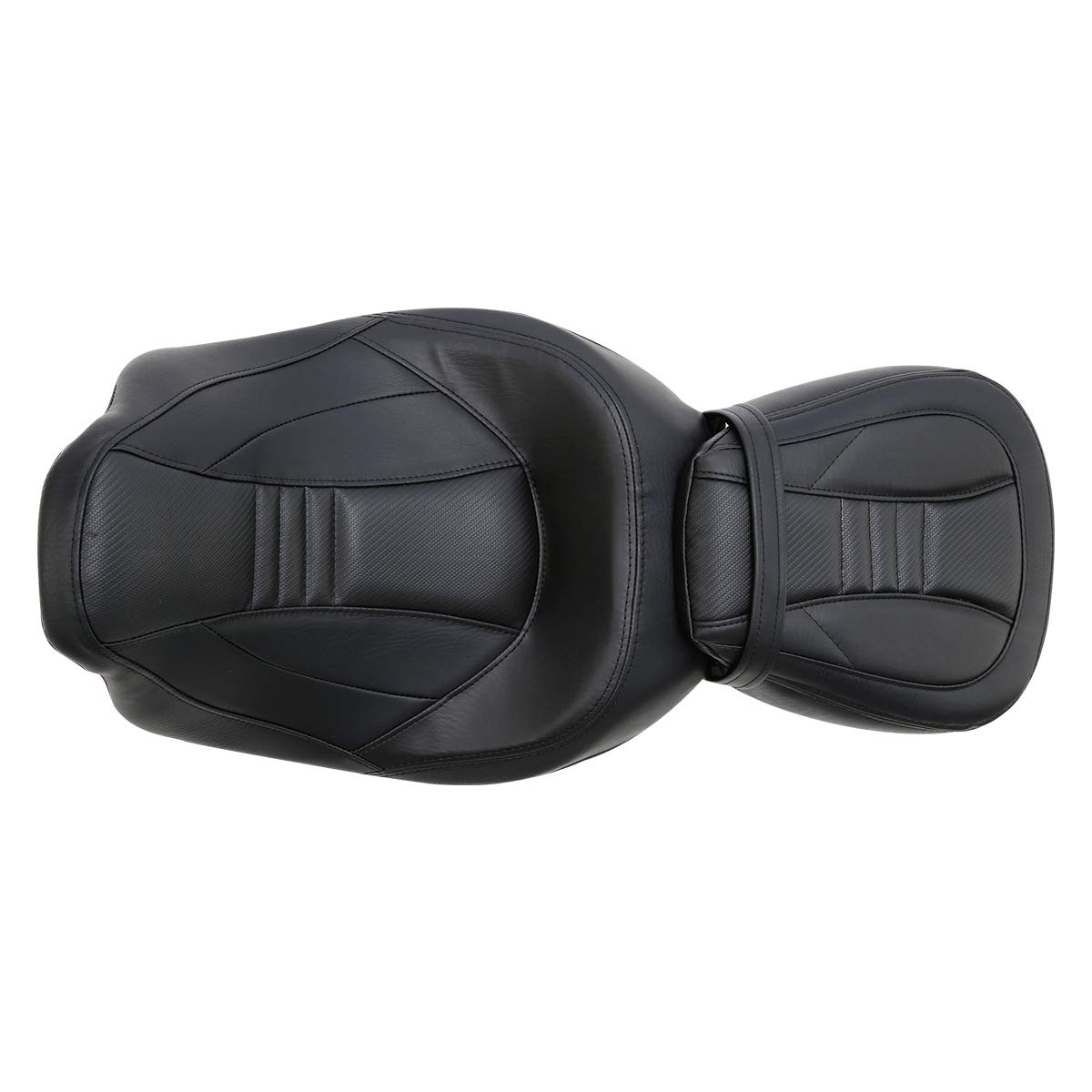 Black Diamond Low Profile Pillion Passenger Seat for Harley Davidson Touring, Tri Glide, Road King & Street Glide (2009-2023) - Comfortable & Stylish Rear Seat for Long Rides & Cruising