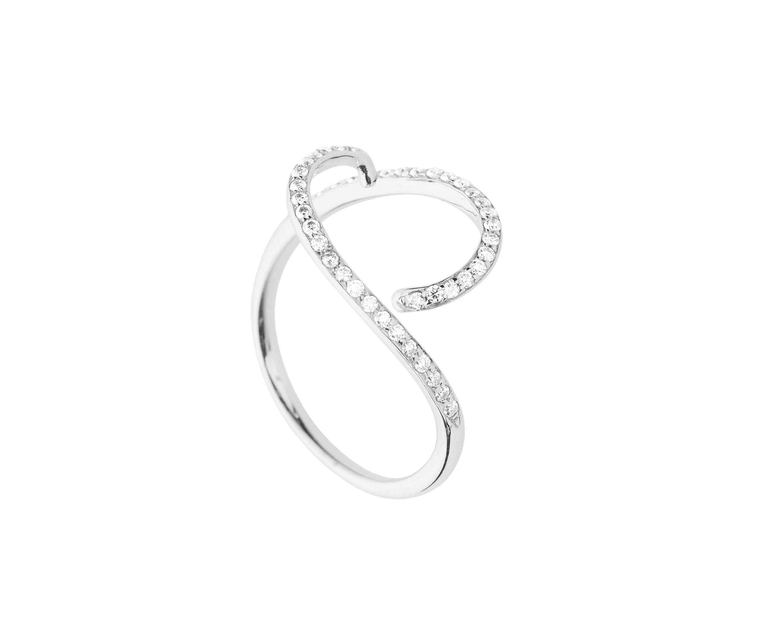 Majade Diamond Alternative Engagement Ring - 14K White Gold Handmade Wedding Band, April Birthstone Minimalist Ring | Unique Non-Traditional Jewelry for Proposals, Anniversaries & Special Occasions