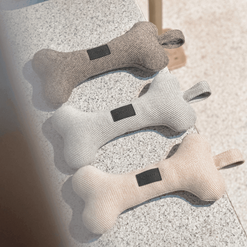 Durable Tweed Squeaky Bone Dog Toy Set for Small & Medium Dogs - Interactive Chew Toys for Puppies & Adult Dogs - Perfect for Indoor Play, Training & Dental Health