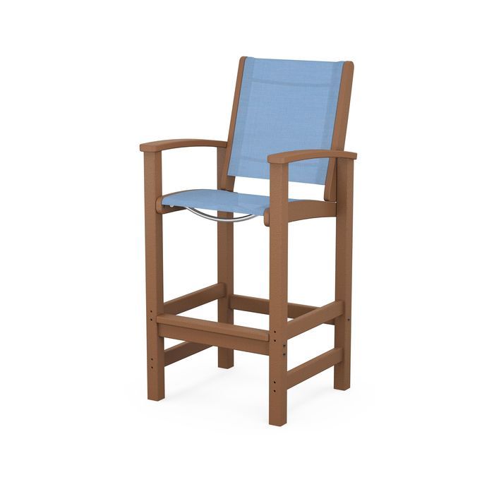 POLYWOOD Coastal Bar Chair - Outdoor & Indoor Bar Stool, Weather-Resistant, Durable, Comfortable - Perfect for Patio, Deck, Kitchen, and Poolside Use