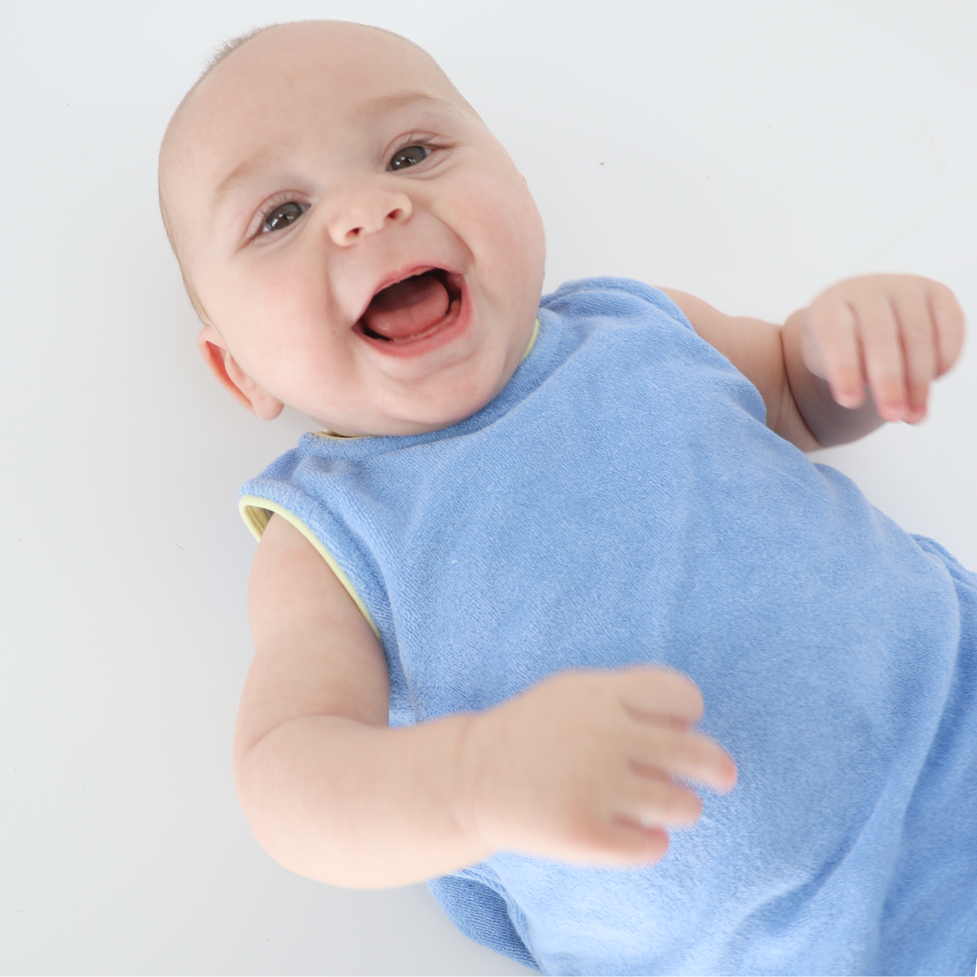 Baby Clearwater Blue French Terry Bubble Romper - Soft & Comfortable One-Piece Outfit for Infants - Perfect for Playtime, Outings & Photo Shoots