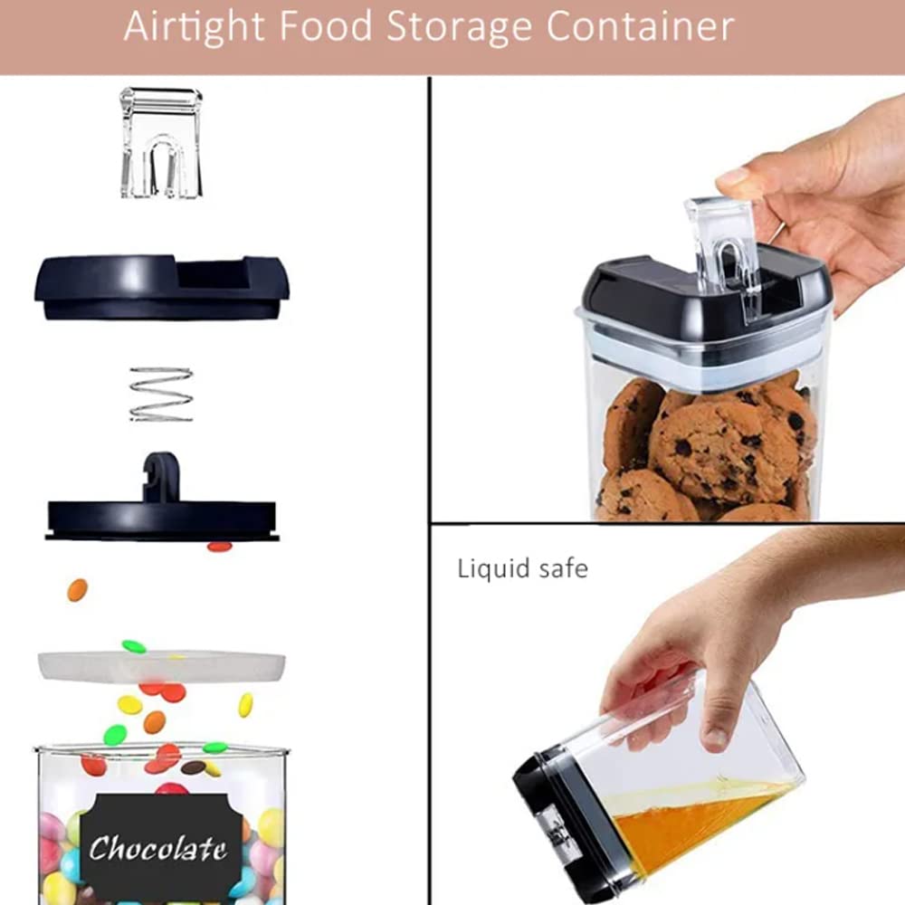 Airtight Food Storage Containers Set - 7 PC Kitchen Pantry Organization for Cereal, Rice & Flour - 100% Airtight with Labels & Marker - Perfect for Home, Office, and Camping Use