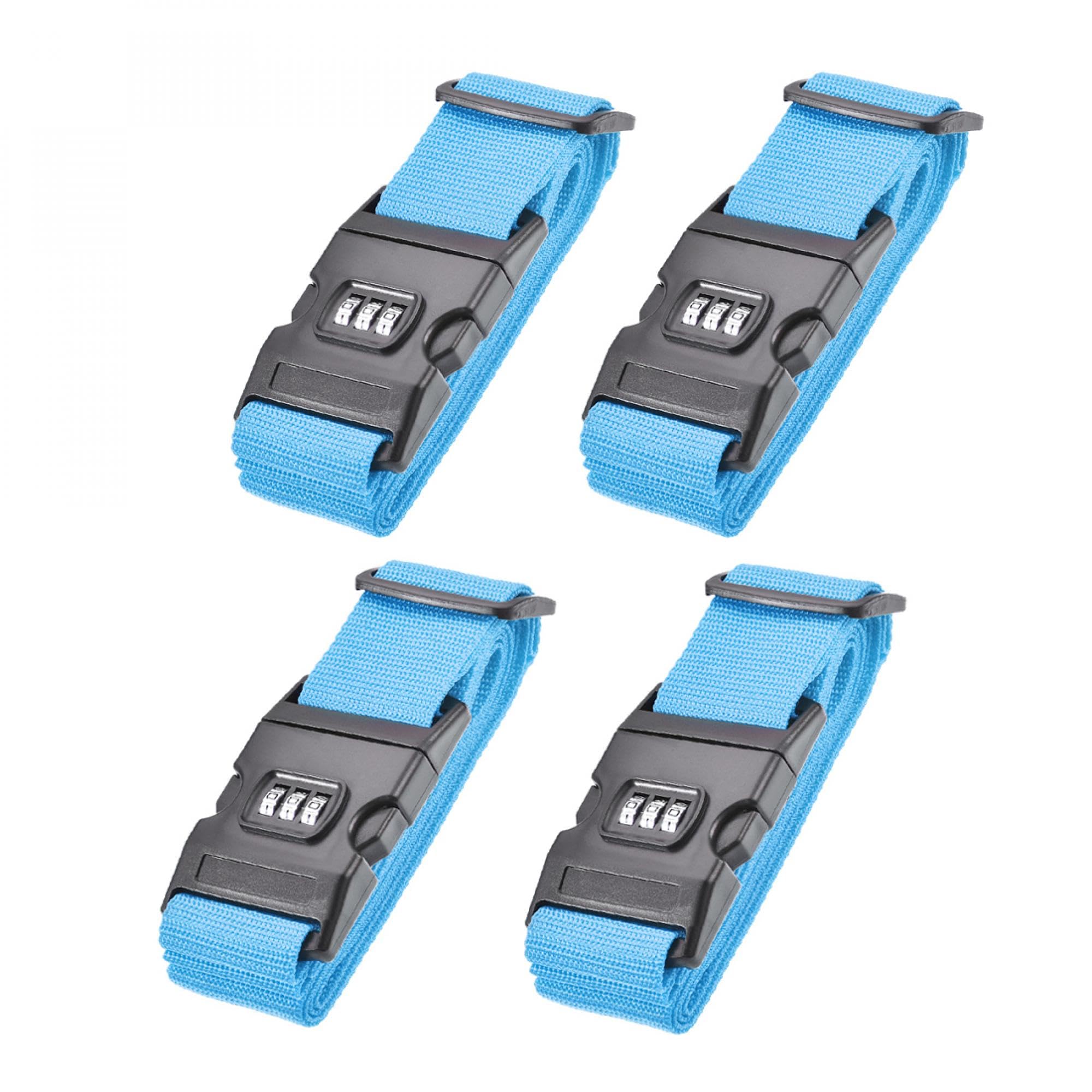 uxcell Adjustable Luggage Straps with Buckle & Combination Lock - Secure Suitcase Belt for Travel Packing Accessories | Perfect for Airplane Checked Bags, Cruise Vacations & Business Trips