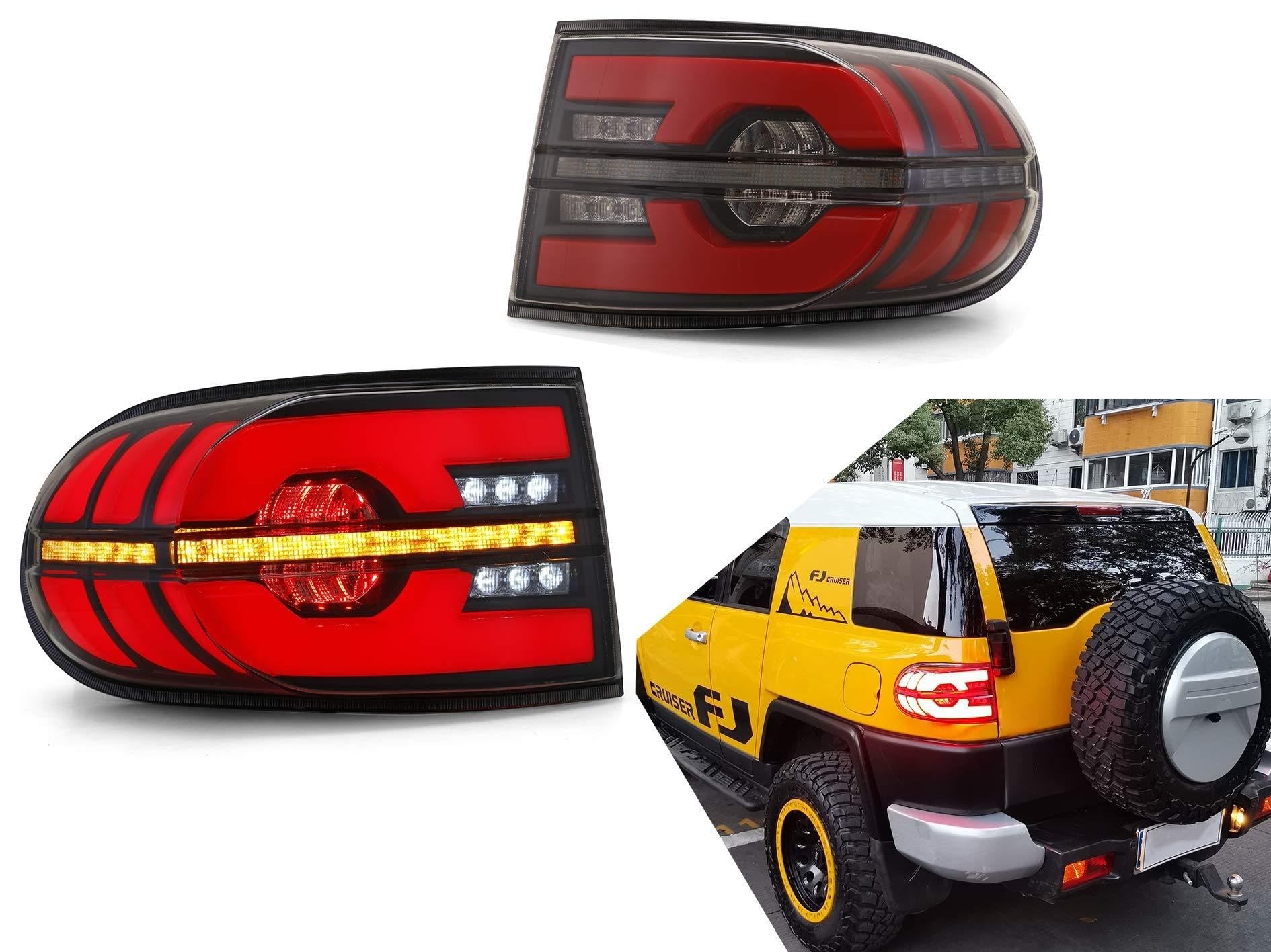 2007-2014 Toyota FJ Cruiser LED Tail Lights with Start-up Animation, DRL & Sequential Turn Signals - Clear Rear Lamp Assembly | Off-Road & Night Driving Safety Upgrade