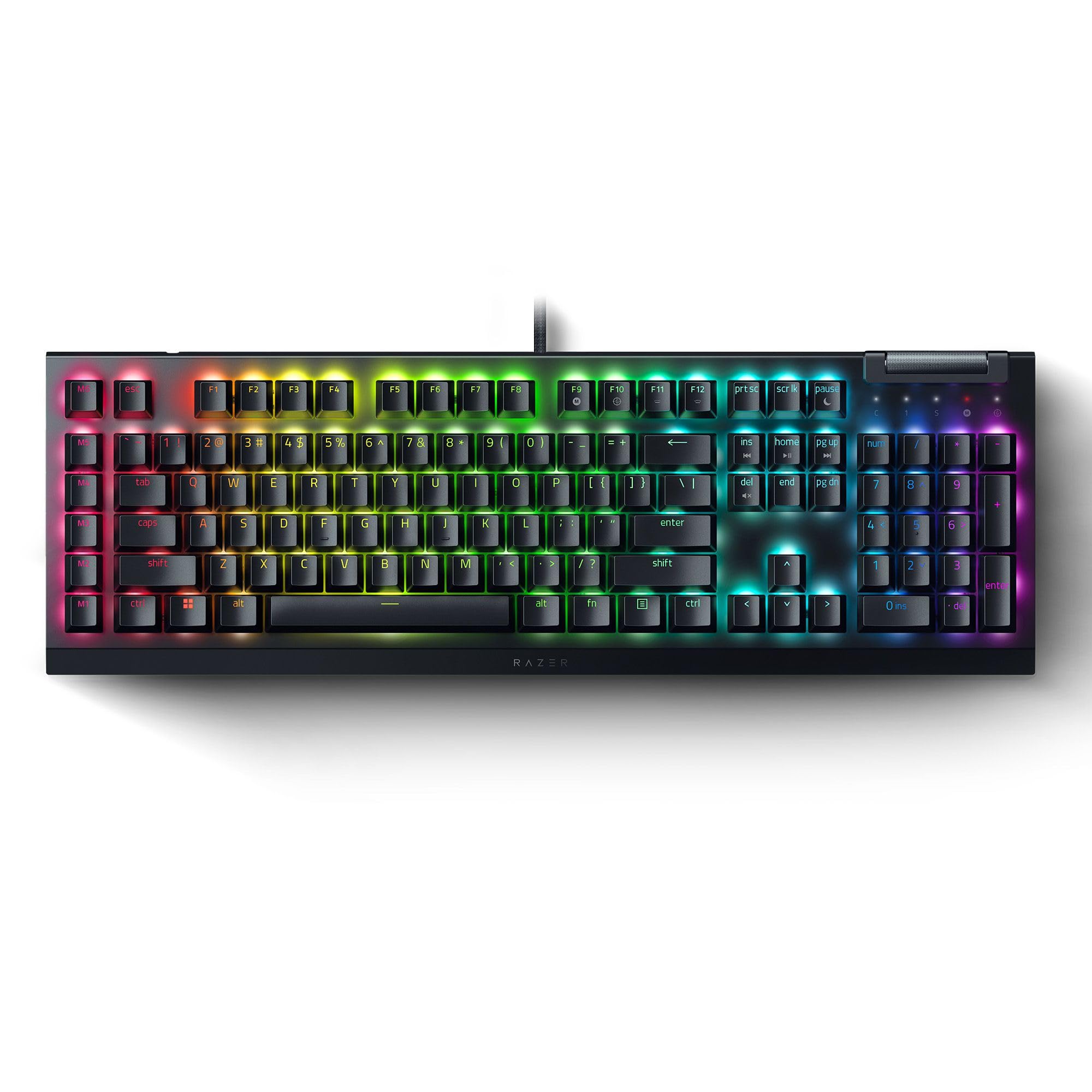 Razer BlackWidow V4 X Mechanical Gaming Keyboard - Green Switch (Clicky) with Chroma RGB Backlighting | 6 Dedicated Macro Keys, Doubleshot ABS Keycaps | UK Layout | Perfect for Competitive Gaming & Esports Tournaments