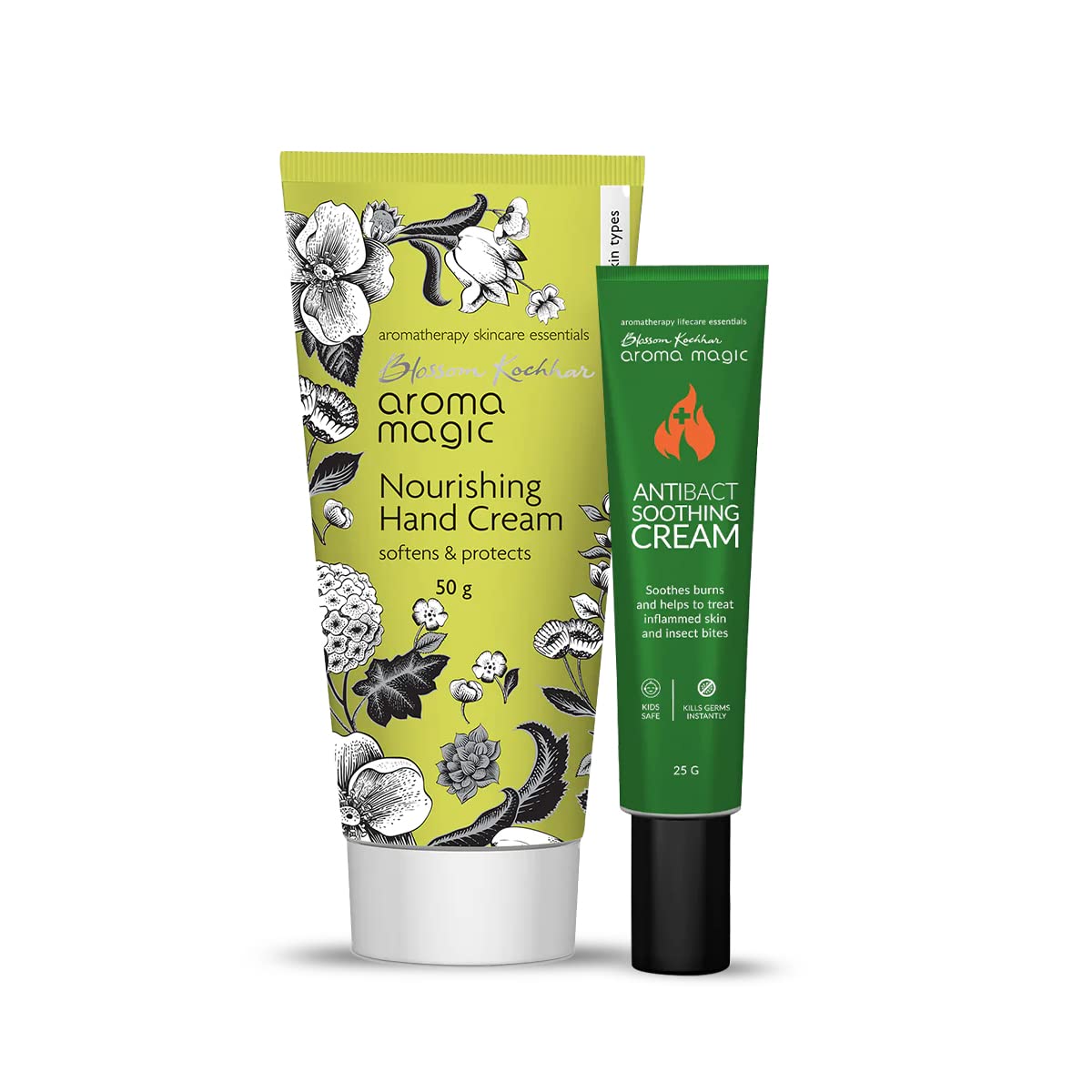 **Aroma Magic Combo: Nourishing Hand Cream (50g) + Soothing Cream (25g) for Dry, Cracked Skin, Burns & Cuts – Pack of 2 | Hydrating Skincare for Hands & Feet, Perfect for Winter Care & Daily Moisturizing**