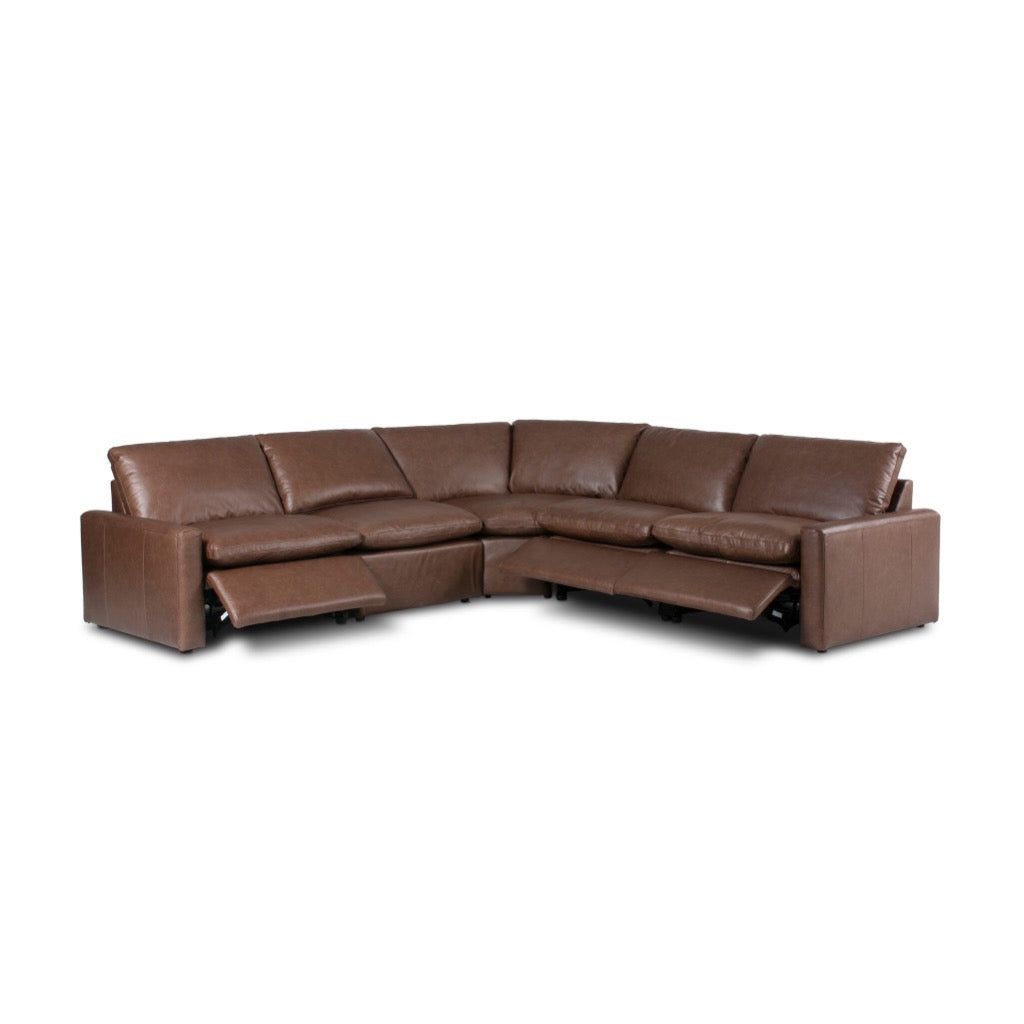 Tillery Power Recliner 5-Piece Sectional Sofa Set in Sonoma Coco Fabric - Modern Living Room Furniture for Home Theater & Family Gatherings