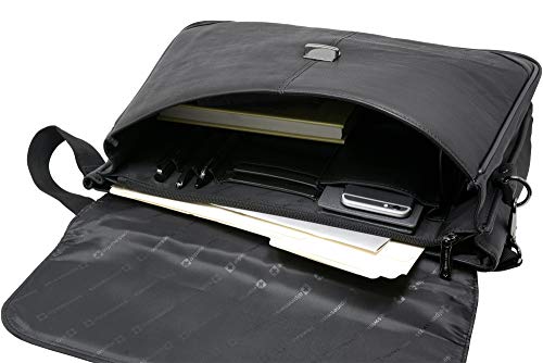 Alpine Swiss Genuine Leather Business Briefcase - Professional Portfolio Organizer with Secure Flap Lock - Perfect for Office, Business Travel & Corporate Meetings
