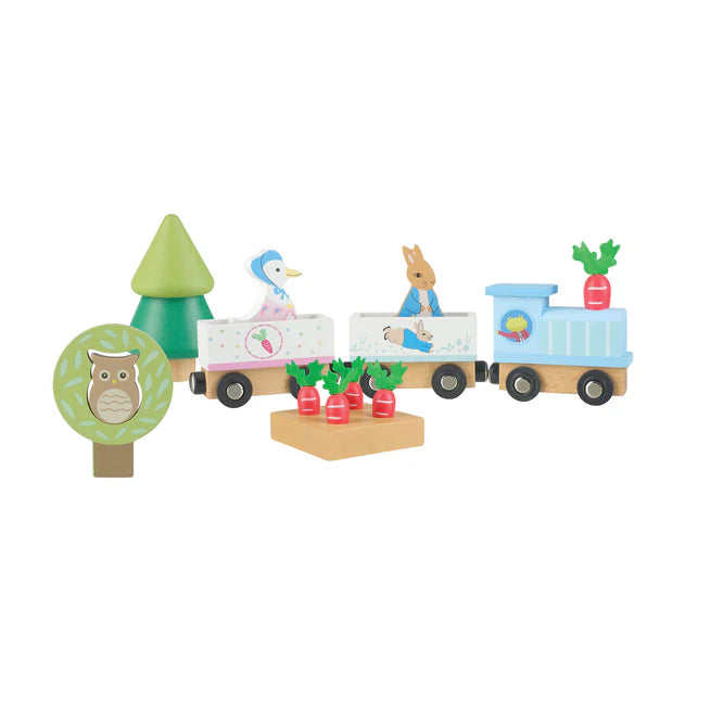 Peter Rabbit Radish Express Train Toy Set - Fun and Educational Wooden Train for Kids, Perfect for Imaginative Play and Early Learning