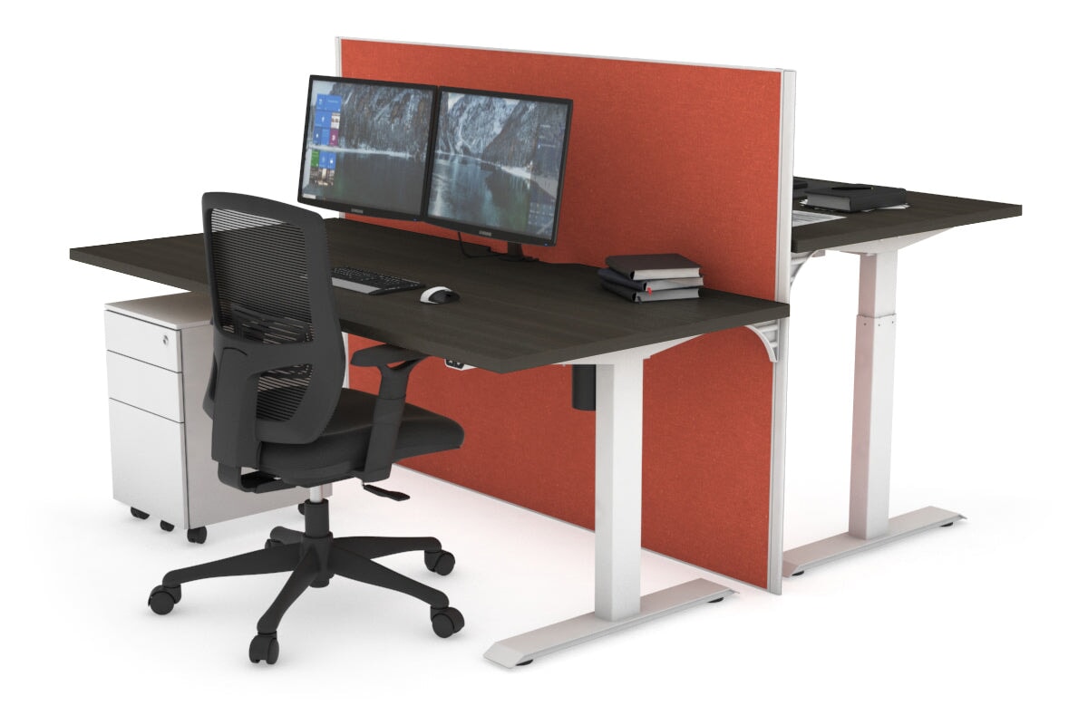 Height Adjustable 2 Person Workbench - 1600L x 800W with Cable Management - Perfect for Office, Workshop & Collaborative Workspaces
