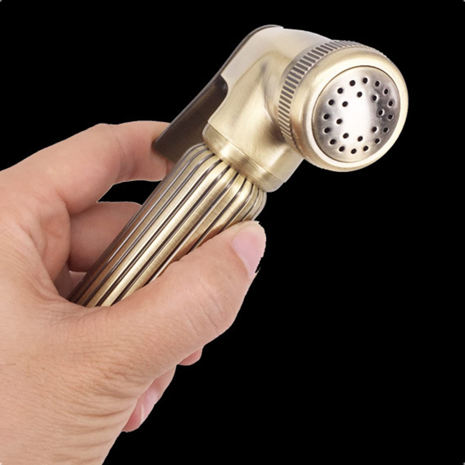 Portable Handheld Bidet Sprayer for Toilet - Brushed Brass Diaper Sprayer with Hose & Bracket - Easy Install for Feminine Wash & Baby Cloth Cleaning | Perfect for Bathroom Hygiene & Postpartum Care