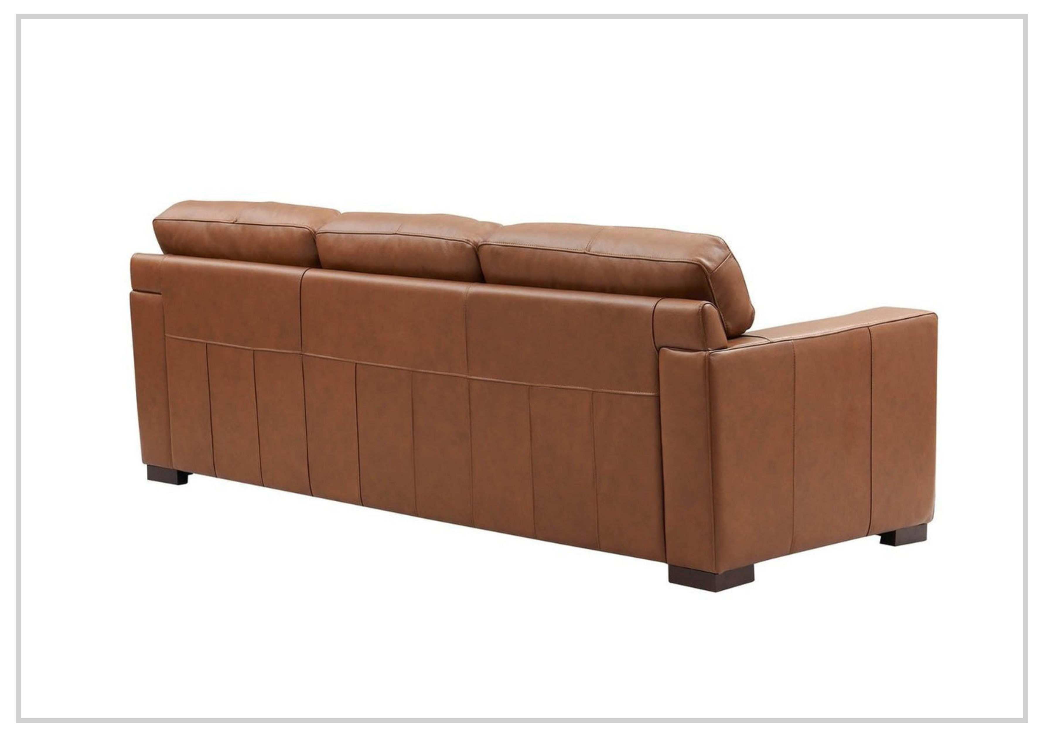 Hydeline Dillon Brown Top Grain Leather 3-Seater Sofa with Track Arms - Luxurious Living Room Furniture for Modern Home Decor